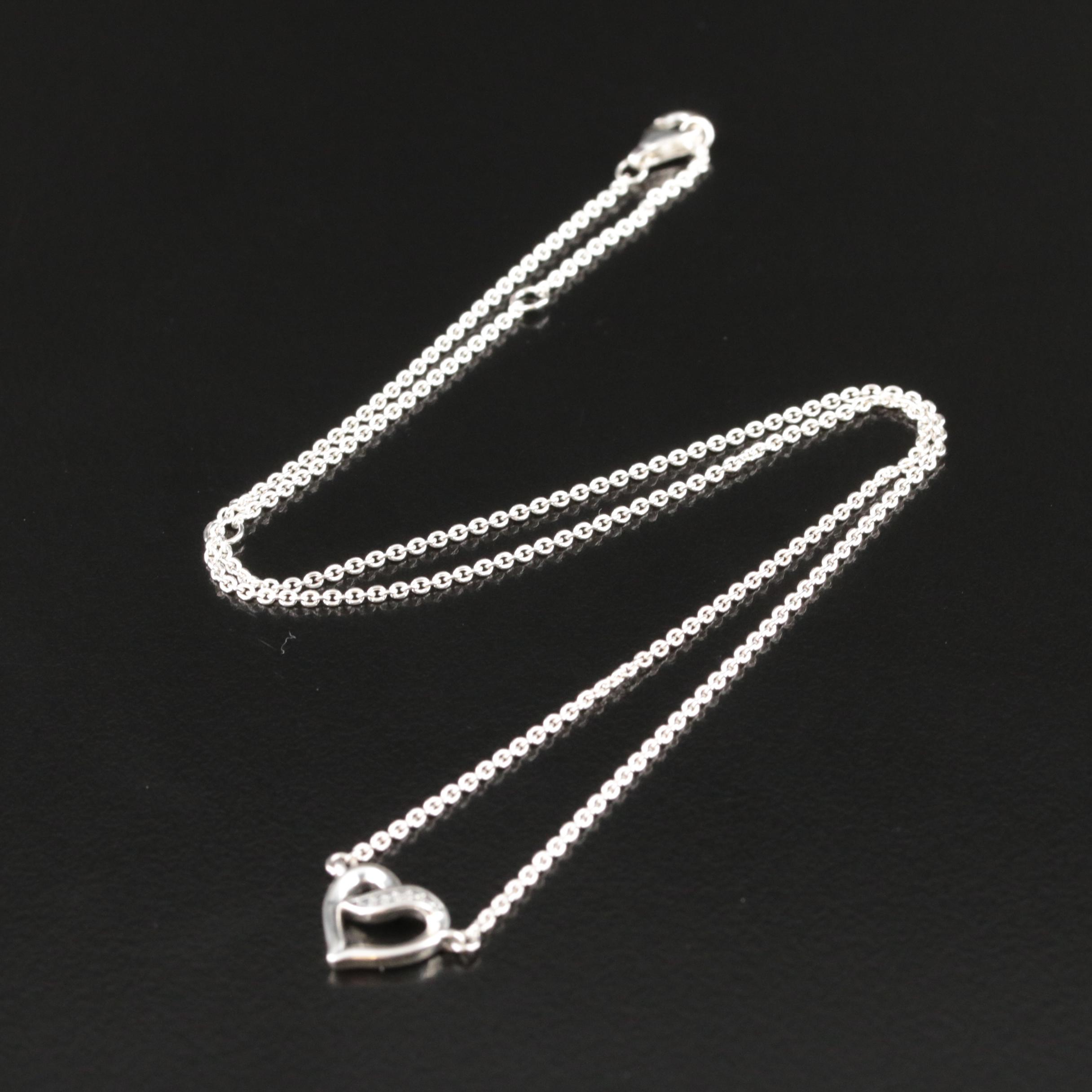 Sterling Cubic Zirconia Heart Necklace