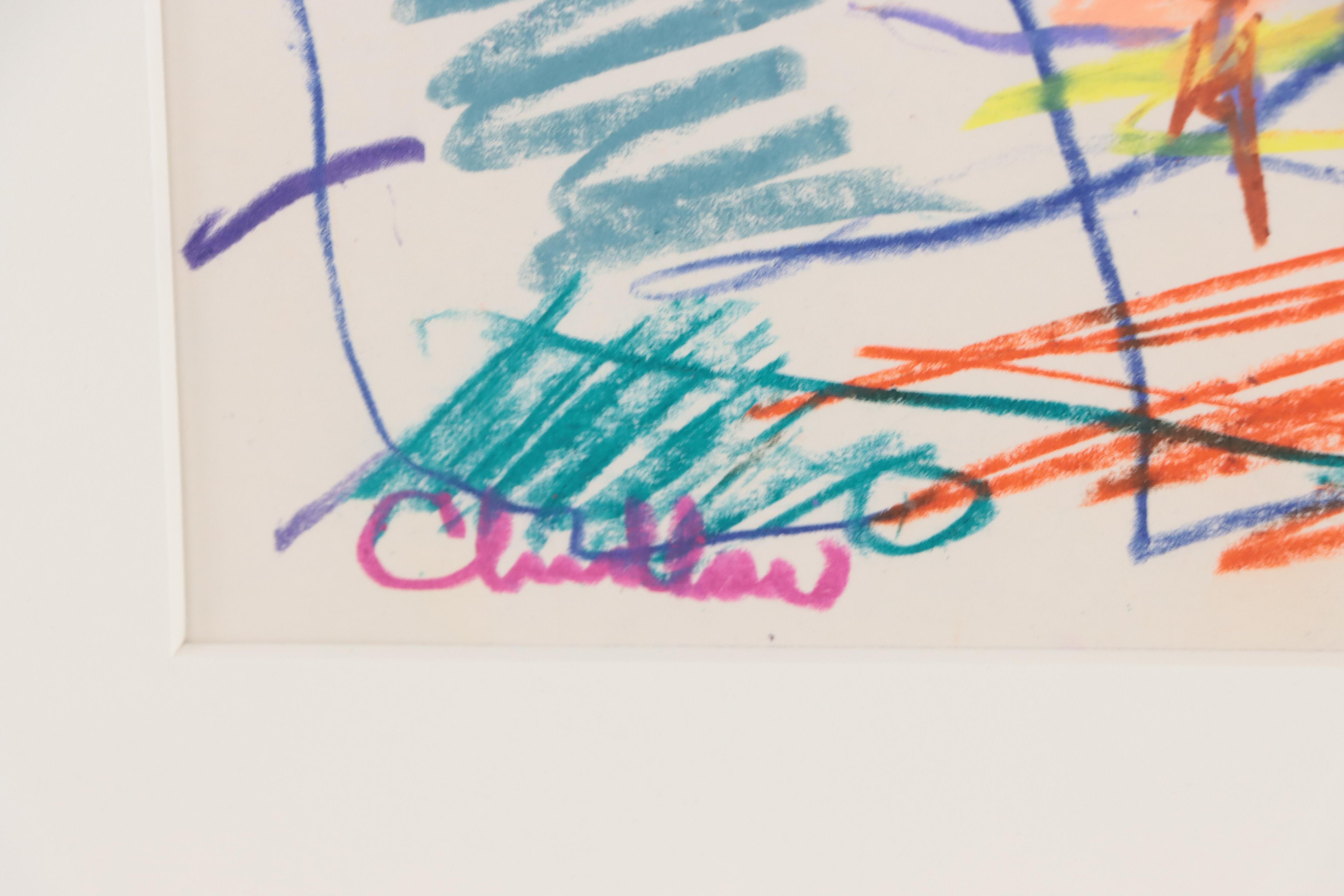 Paul Chidlaw Expressionist Figural Seascape Pastel Drawing