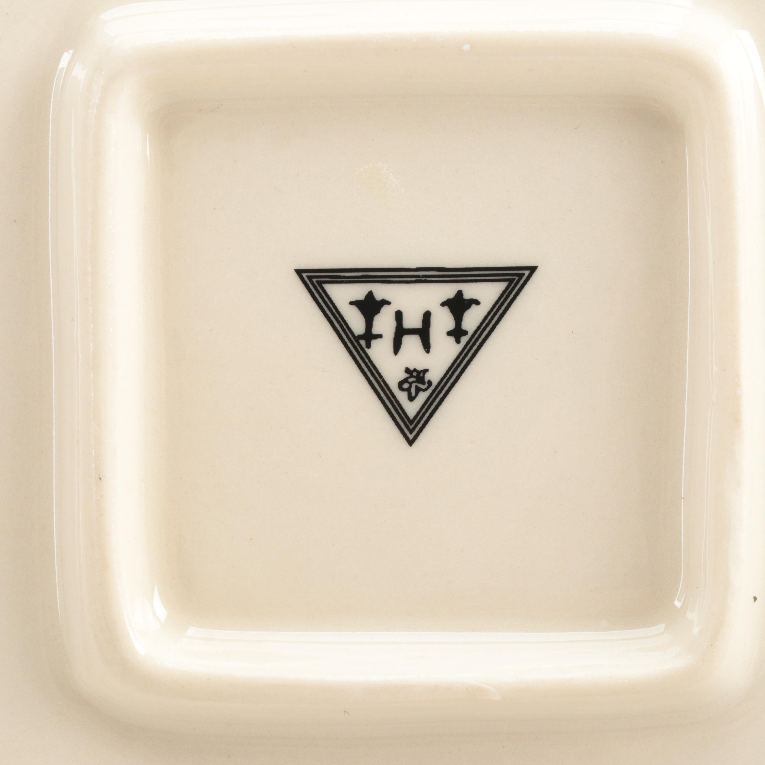 Victoria Ware and Other Quimper Style Tea Set with Serving Pieces