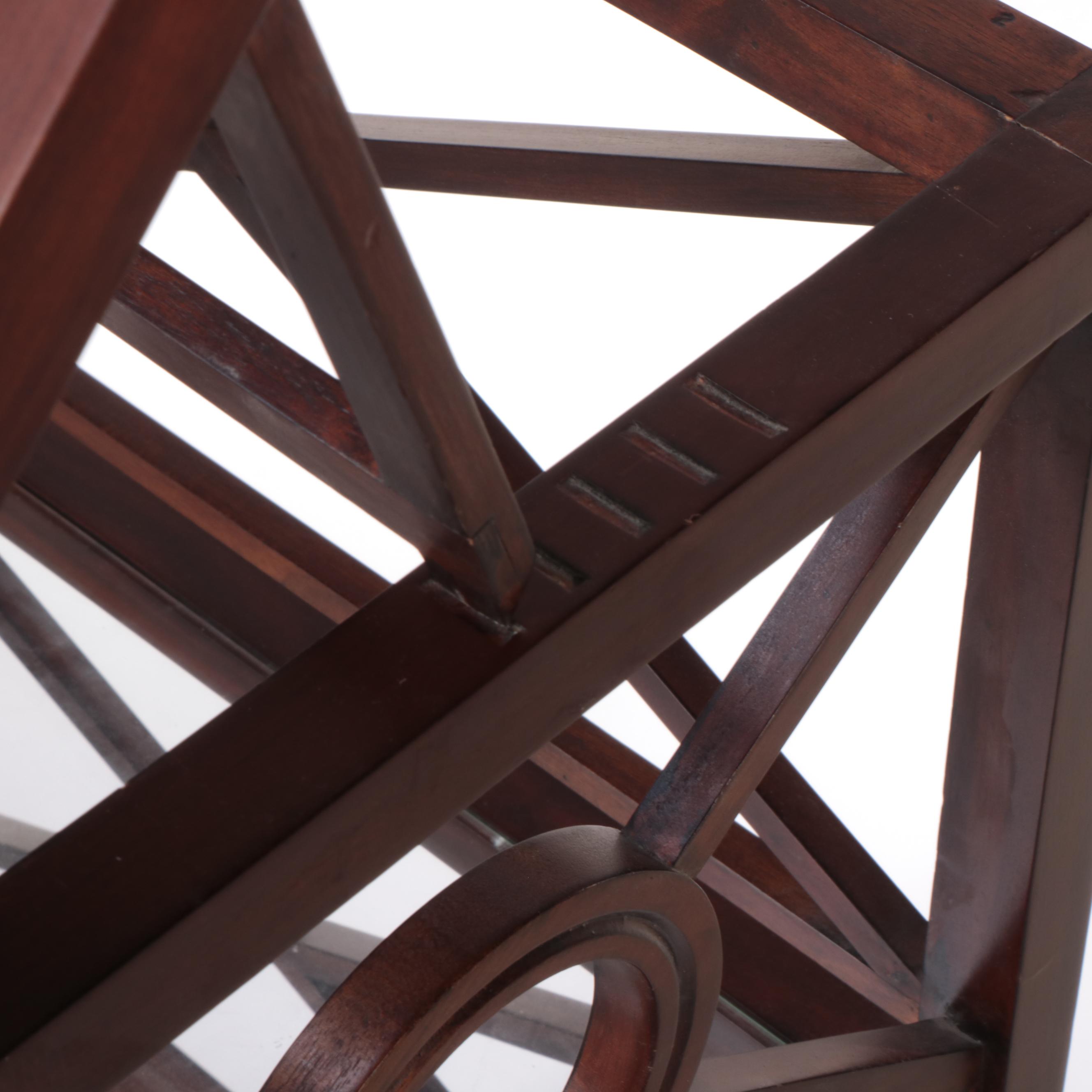 Regency Style Mahogany and Glass Four-Tier Reading Stand with Ratcheted Top