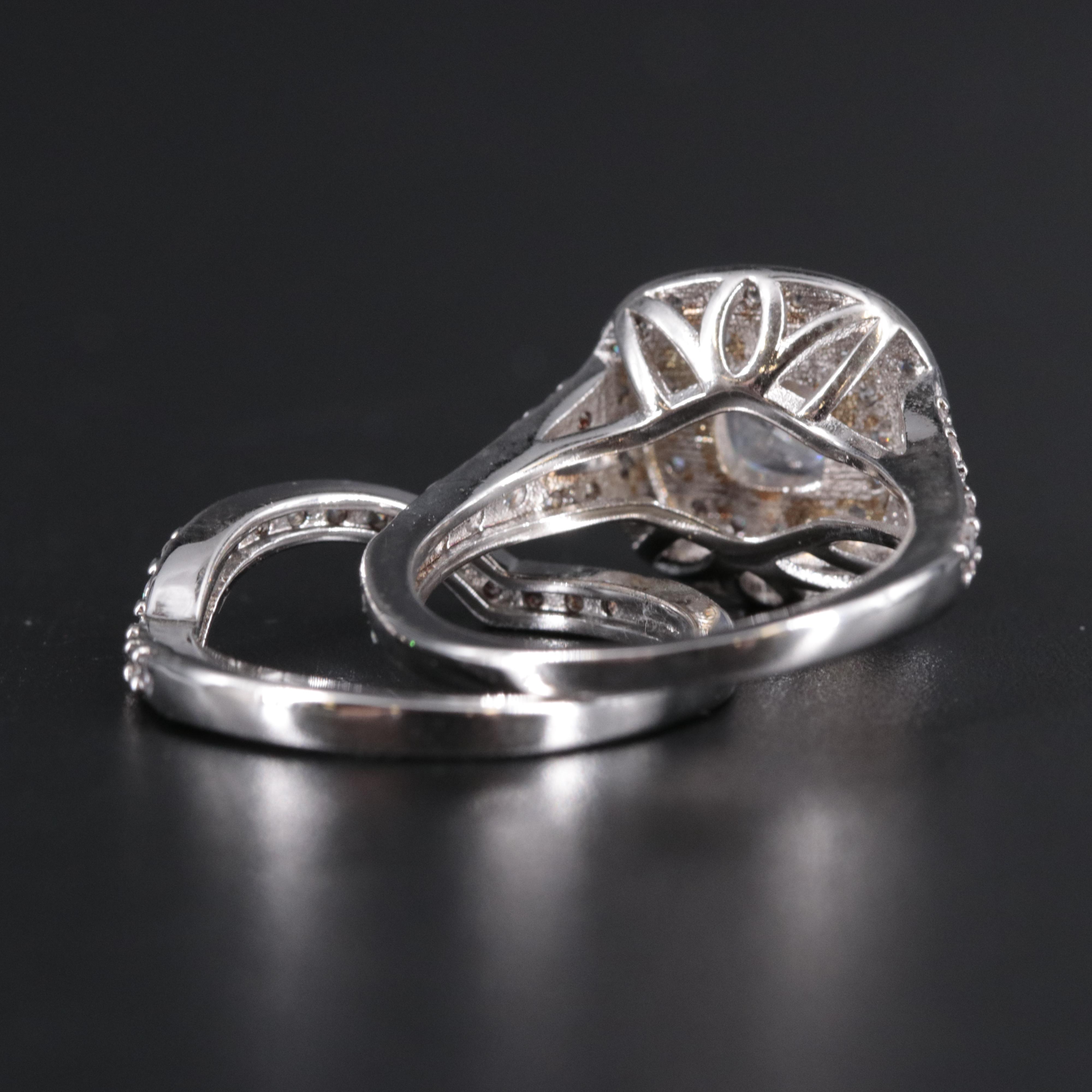 Cubic Zirconia Ring with Contour Band