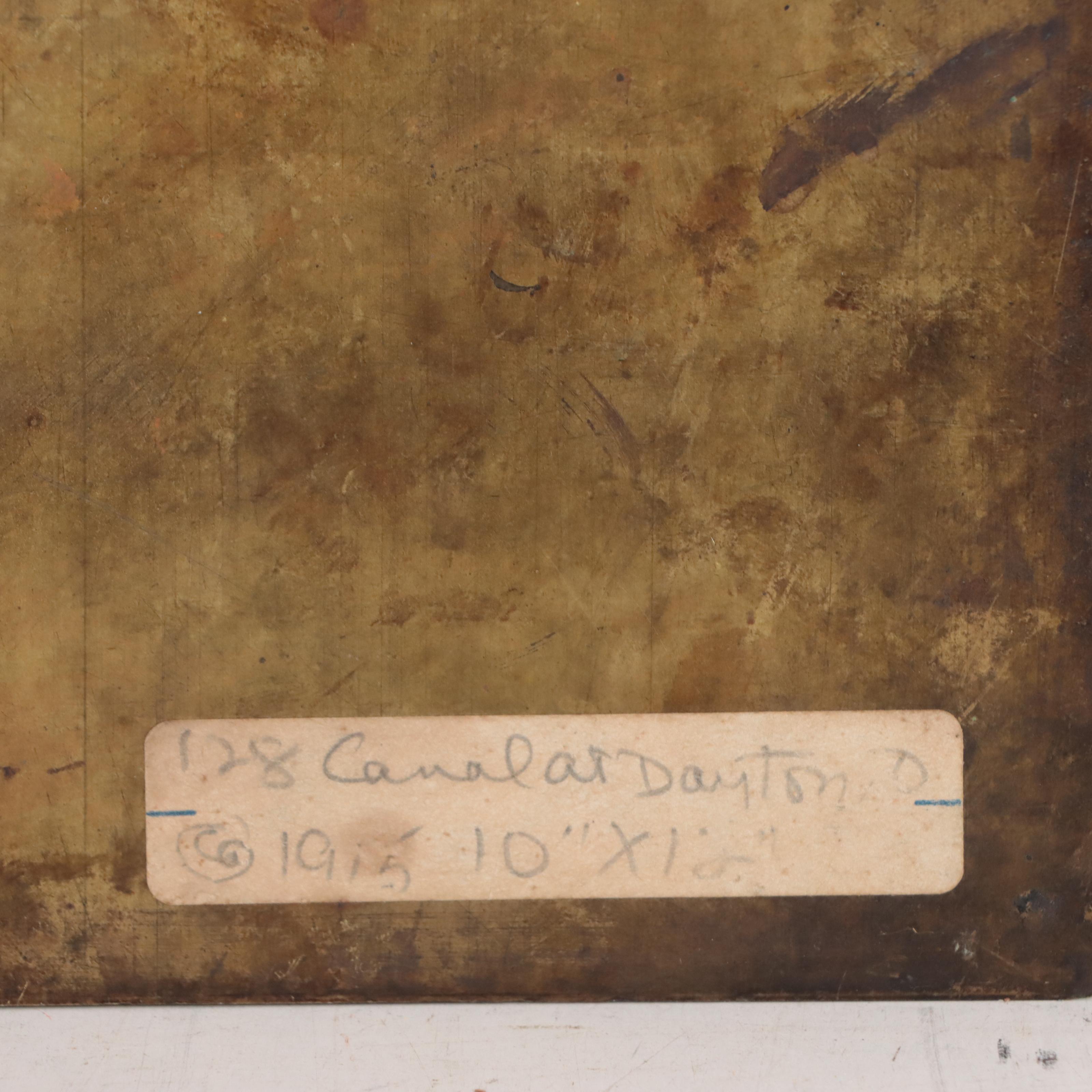 Edward T. Hurley Etched Copper Plate of Dayton Canal, 1915