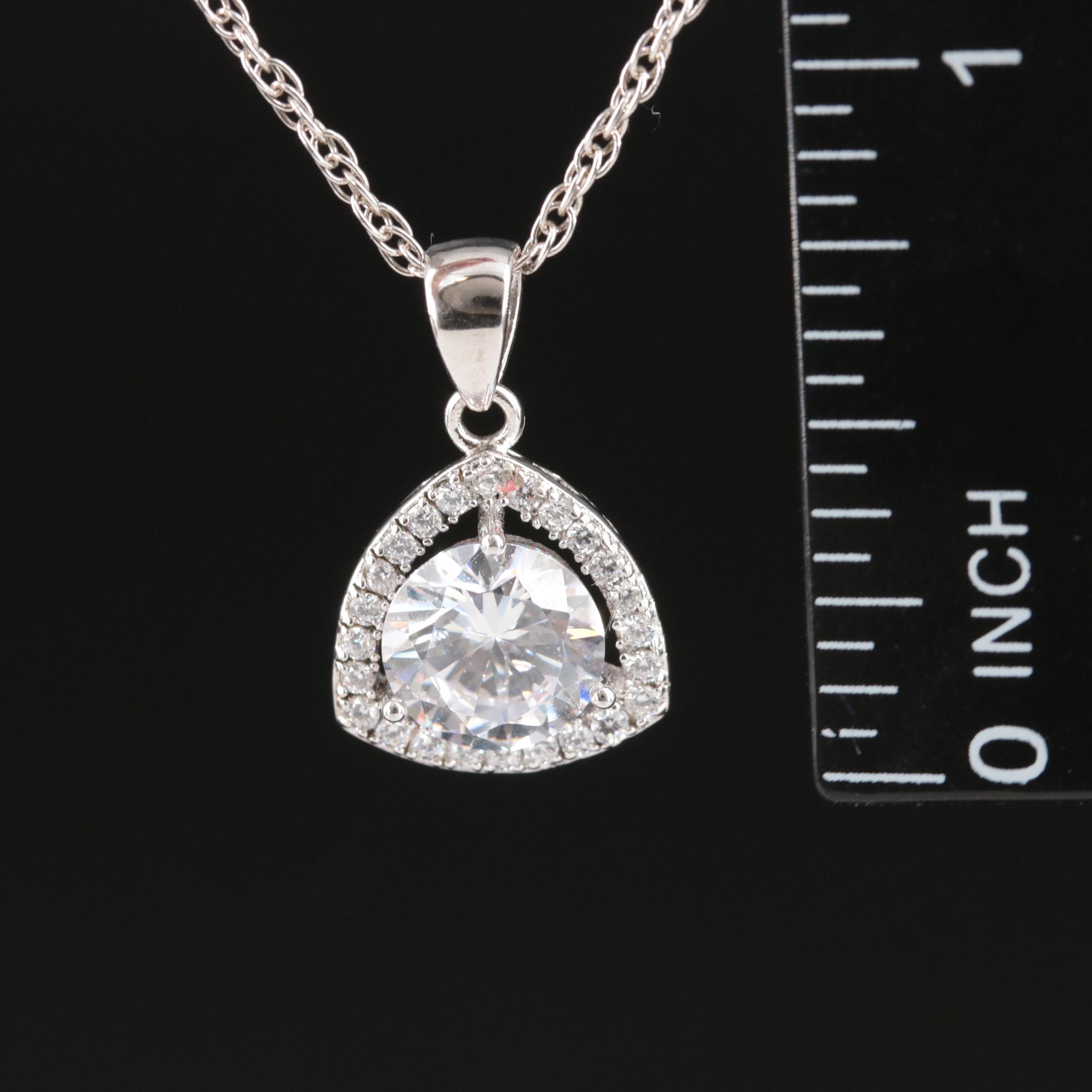 Sterling Cubic Zirconia Pendant Necklace
