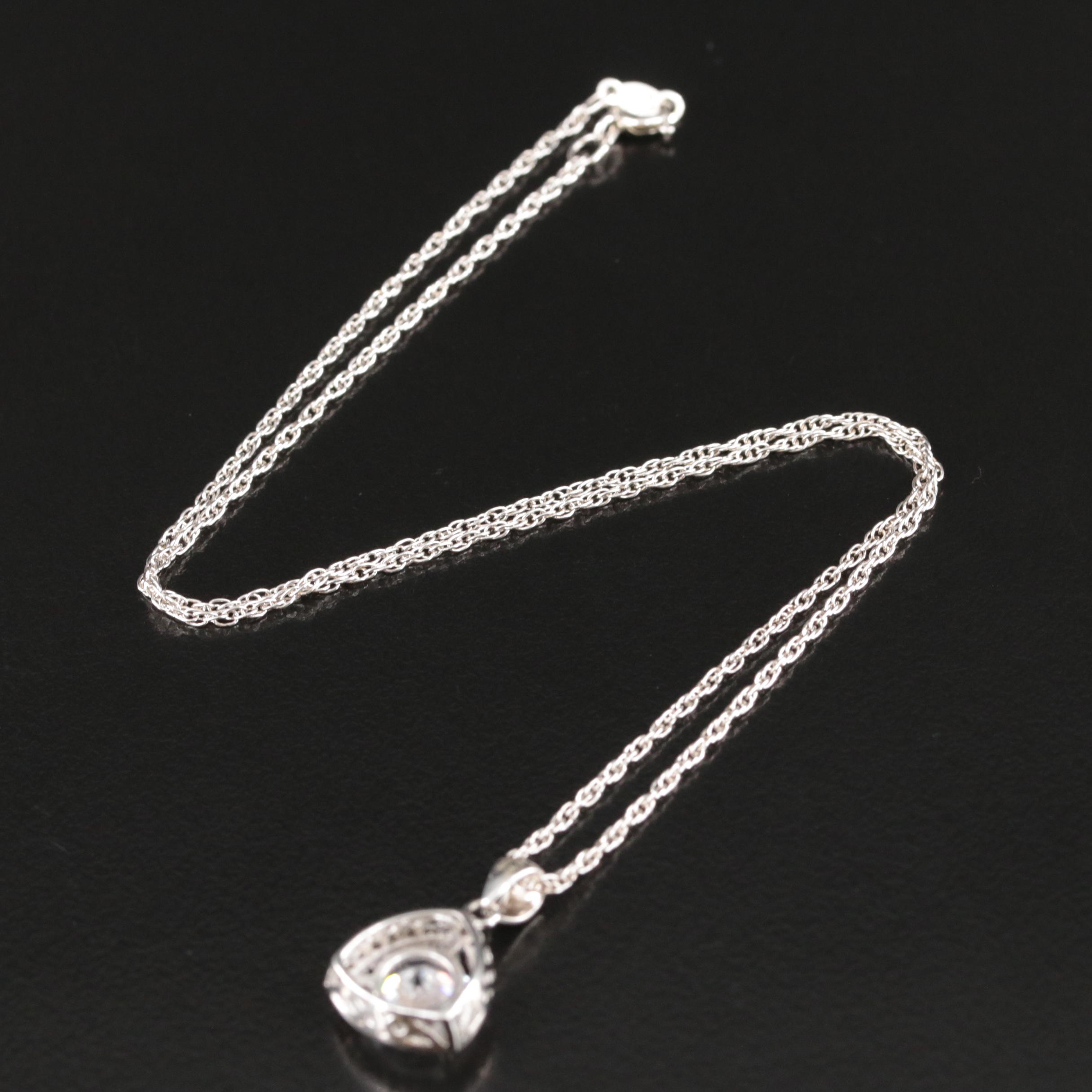 Sterling Cubic Zirconia Pendant Necklace