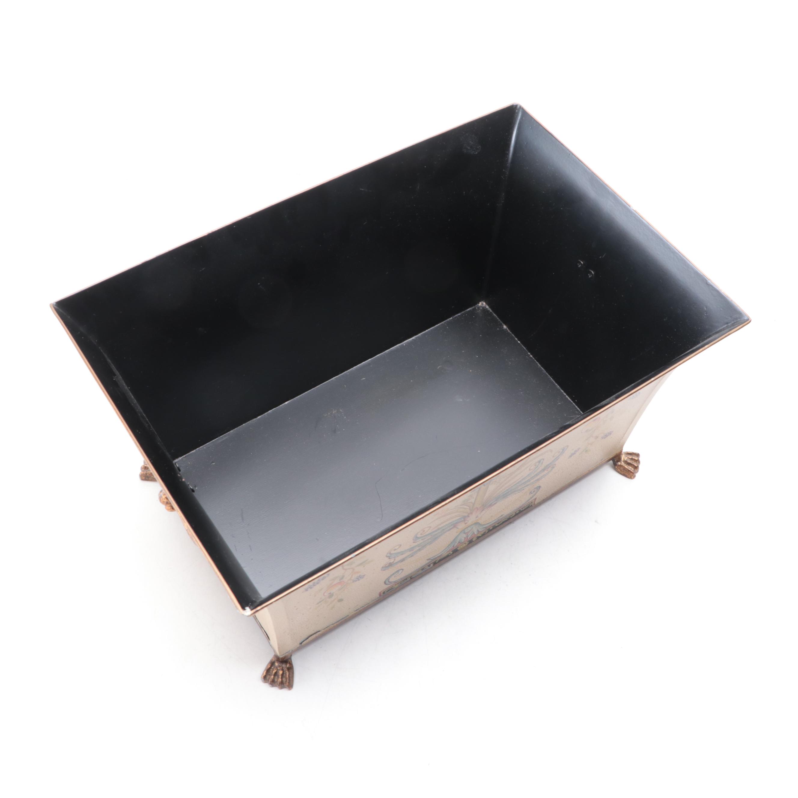 Rococo Style Toleware Brass Lions Head Handled and Paw Footed Planter