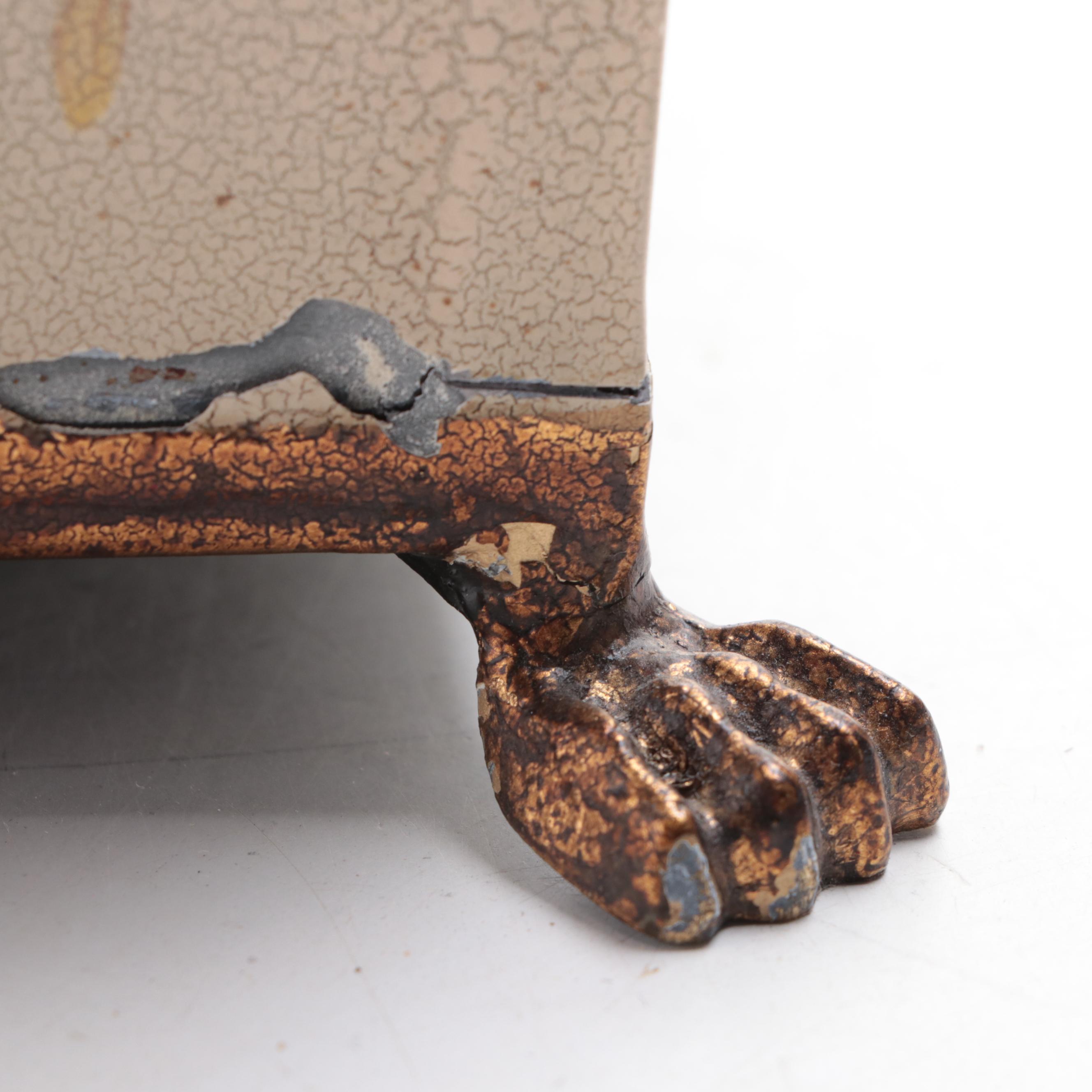 Rococo Style Toleware Brass Lions Head Handled and Paw Footed Planter