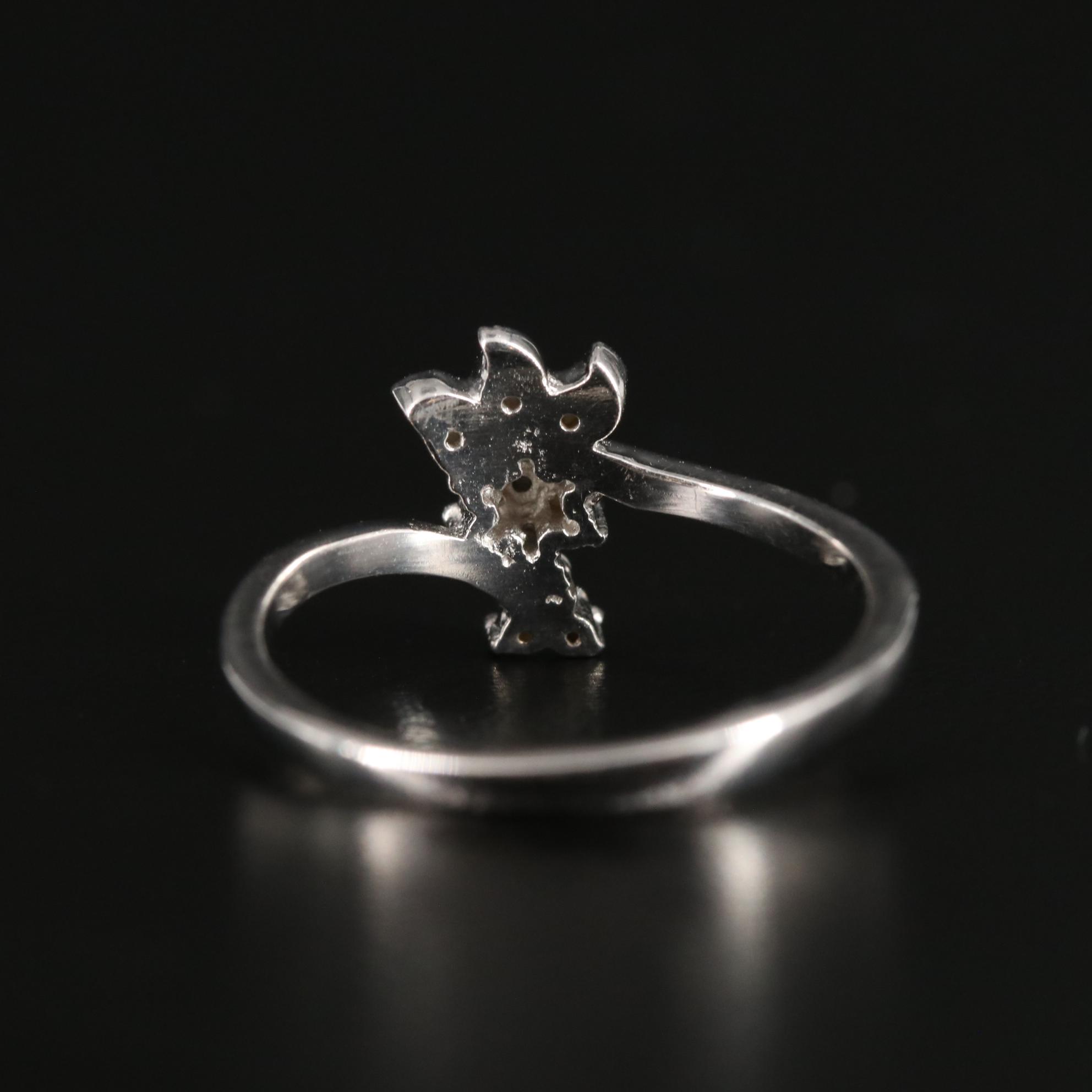 Sterling Cubic Zirconia Bypass Ring