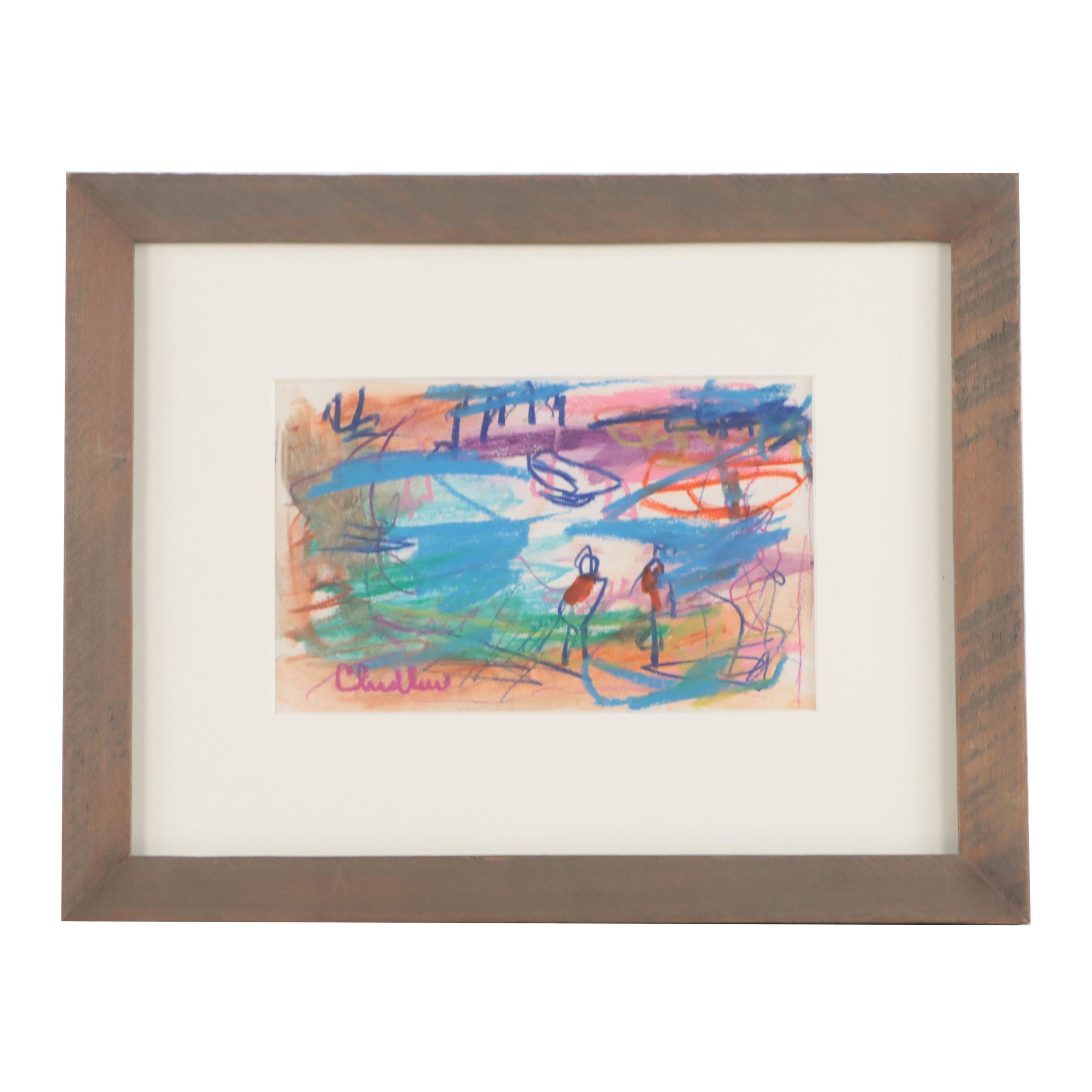 Paul Chidlaw Expressionist Pastel Drawing