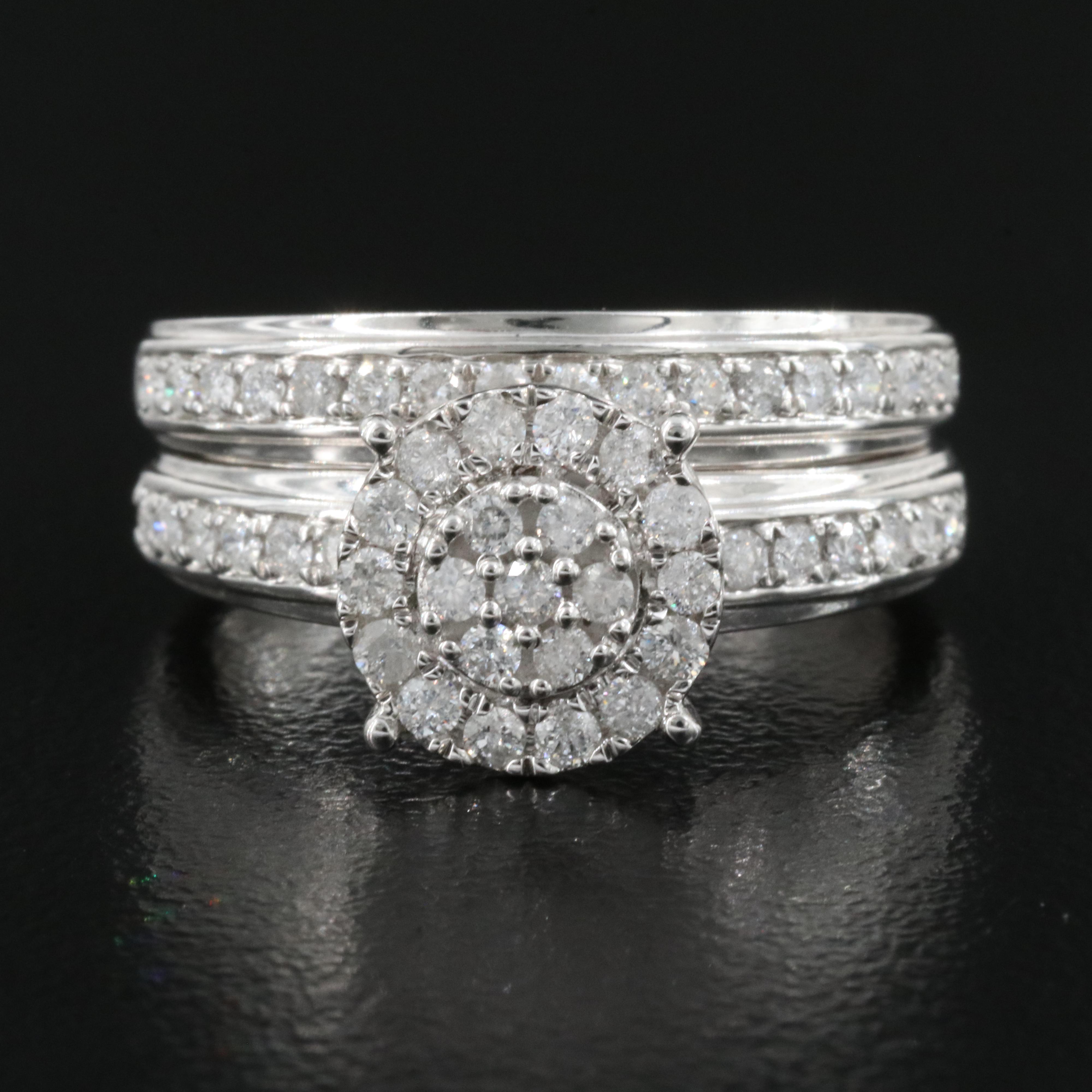 14K 0.78 CTW Diamond Ring and Band Set