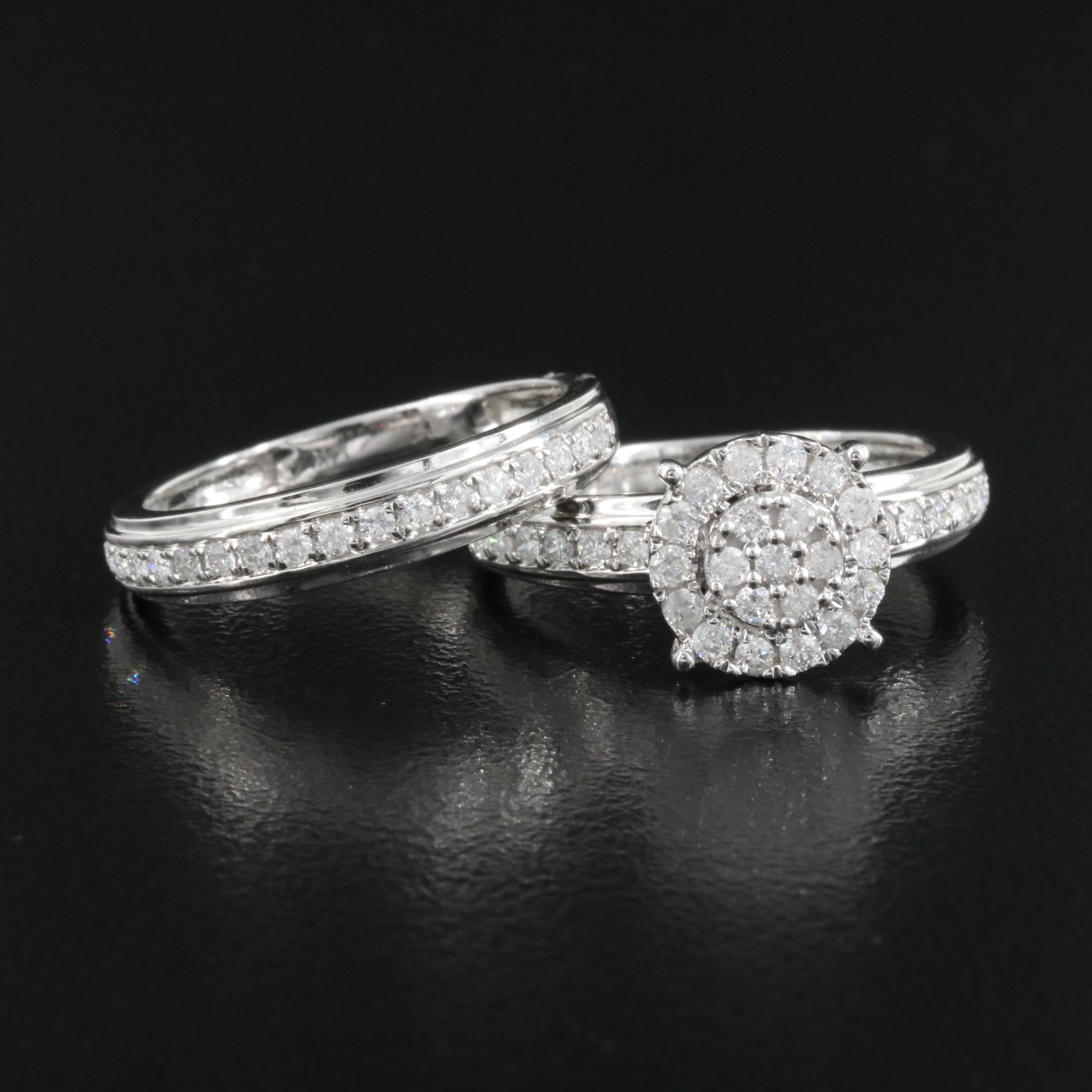 14K 0.78 CTW Diamond Ring and Band Set