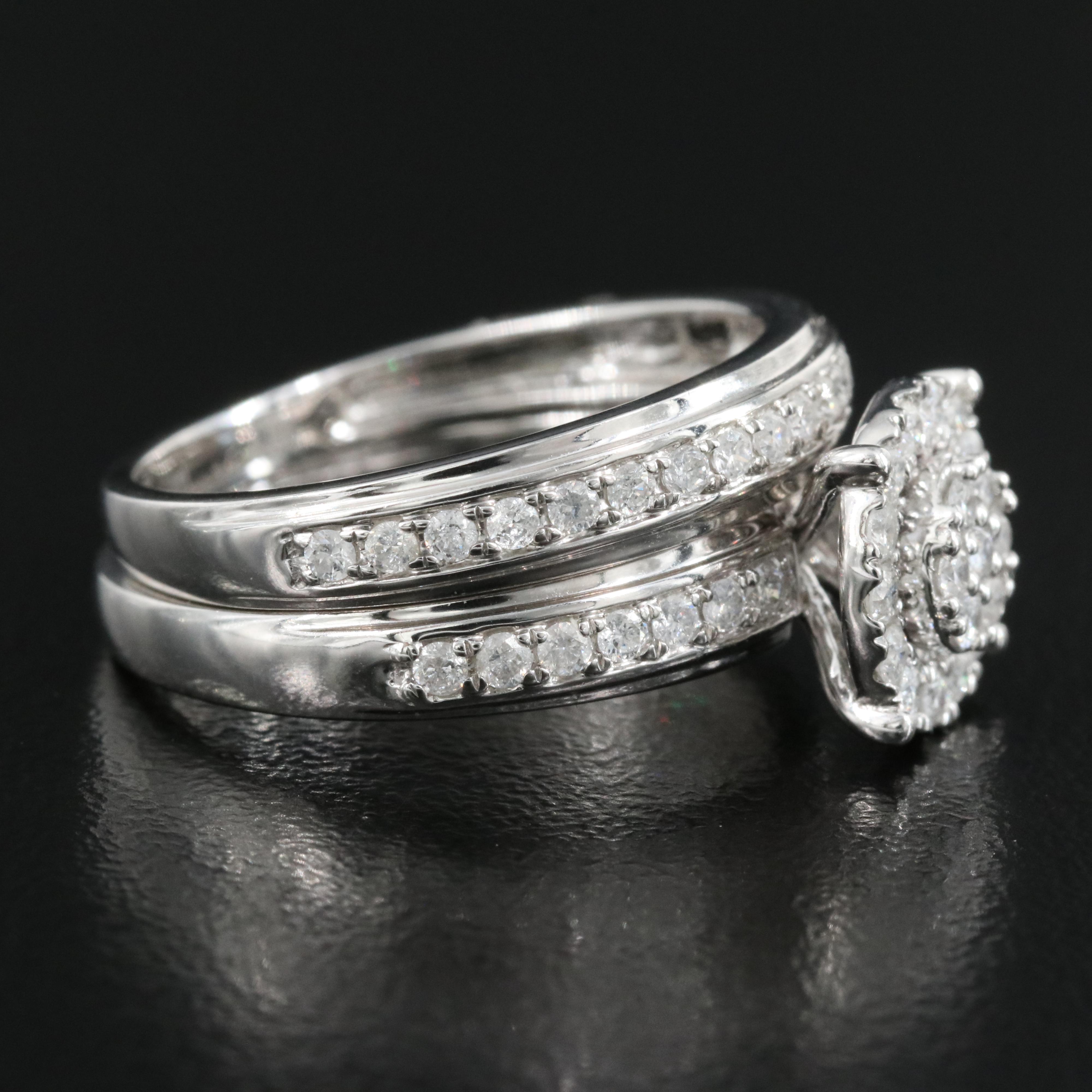14K 0.78 CTW Diamond Ring and Band Set