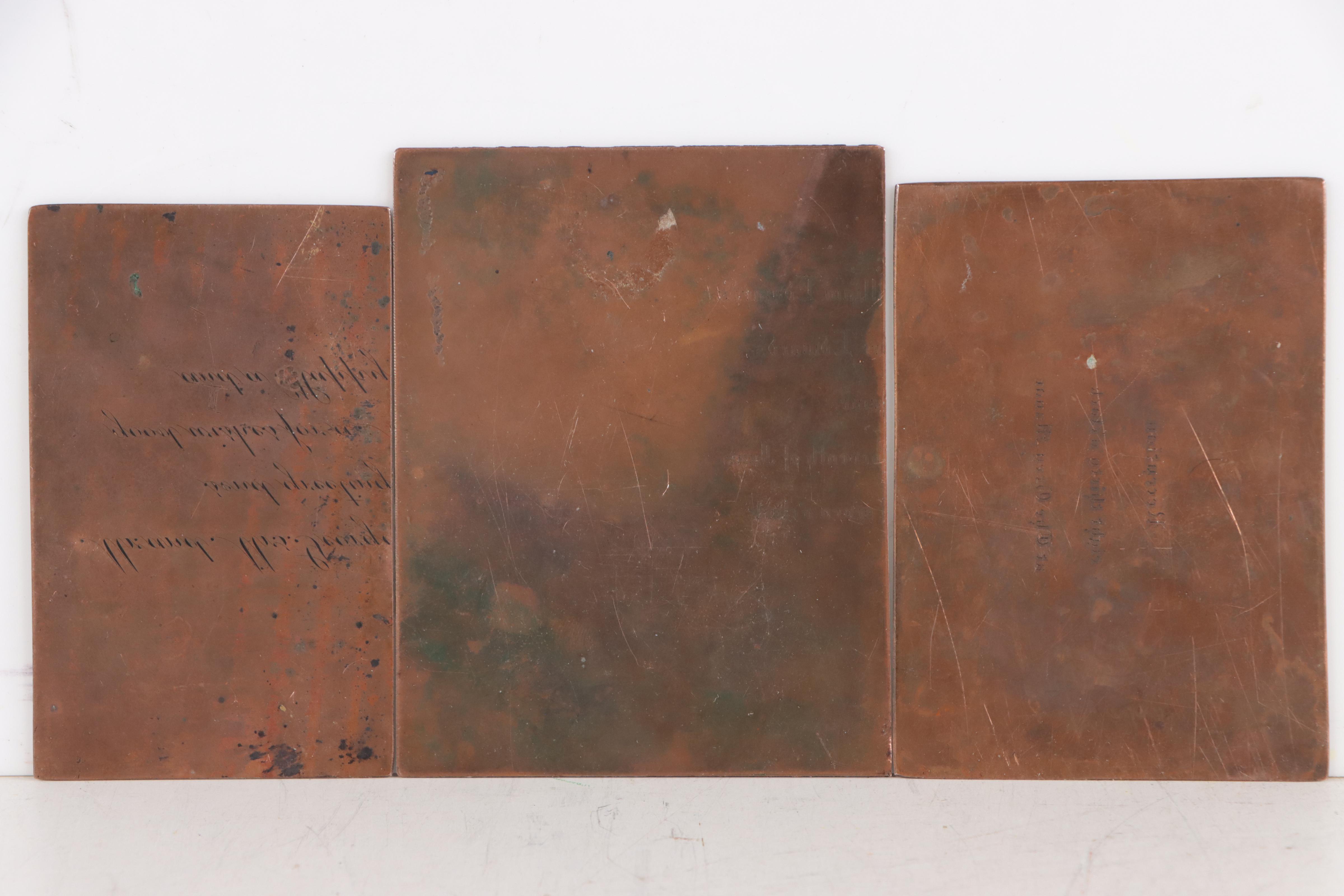 Edward T. Hurley Etched Copper Plates of Christmas Cards and More