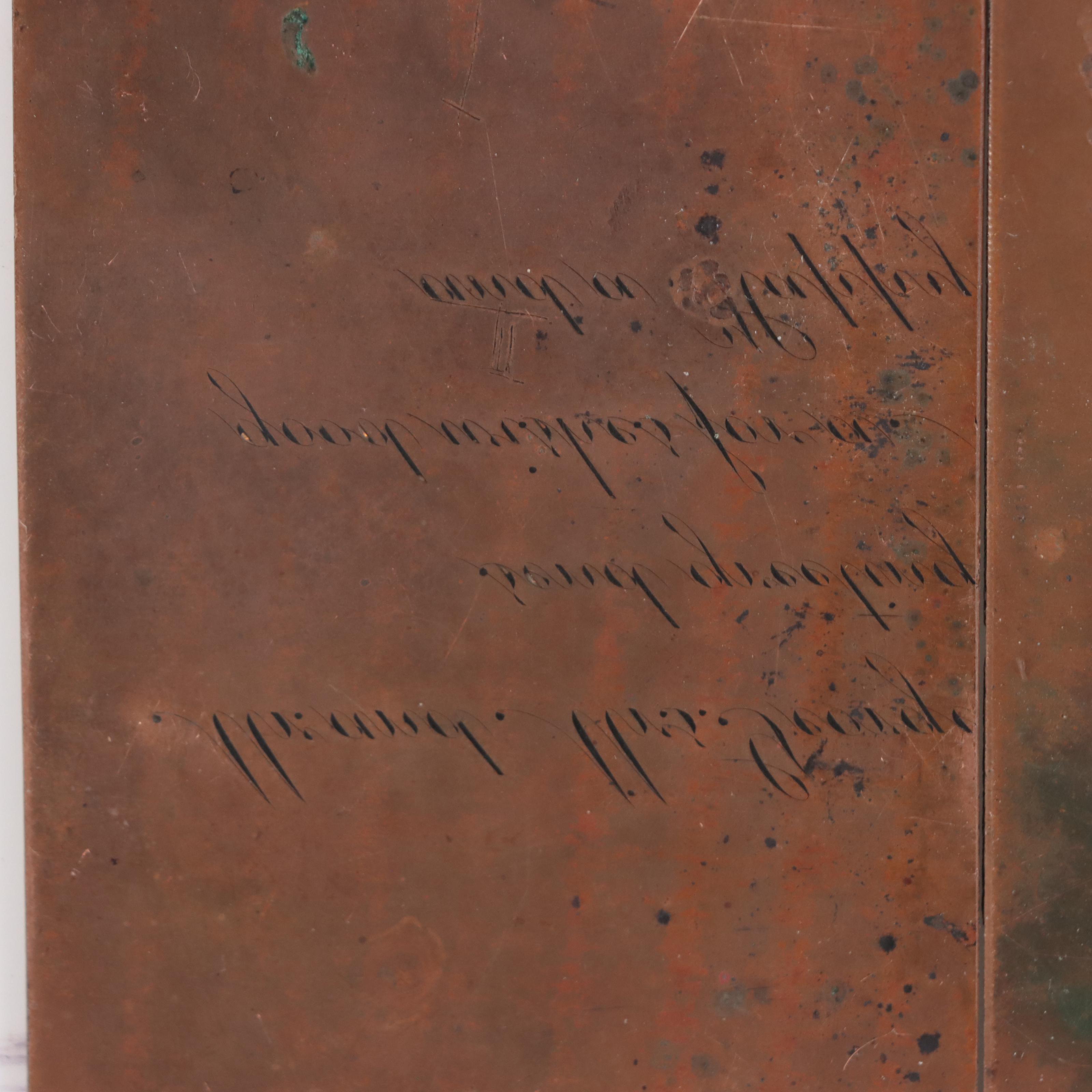 Edward T. Hurley Etched Copper Plates of Christmas Cards and More