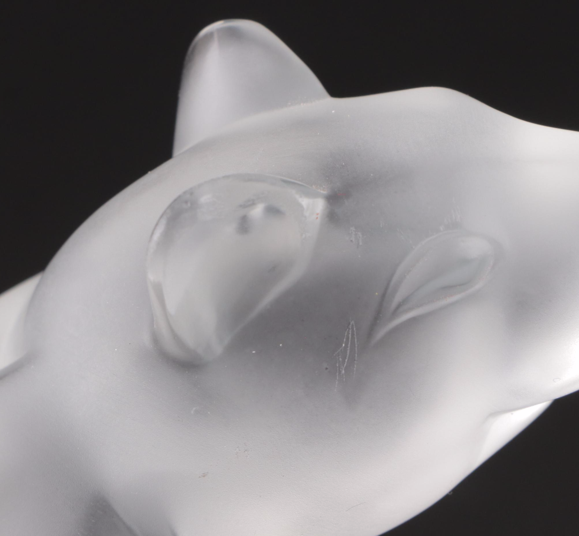 Lalique Frosted Crystal Rat Figurine