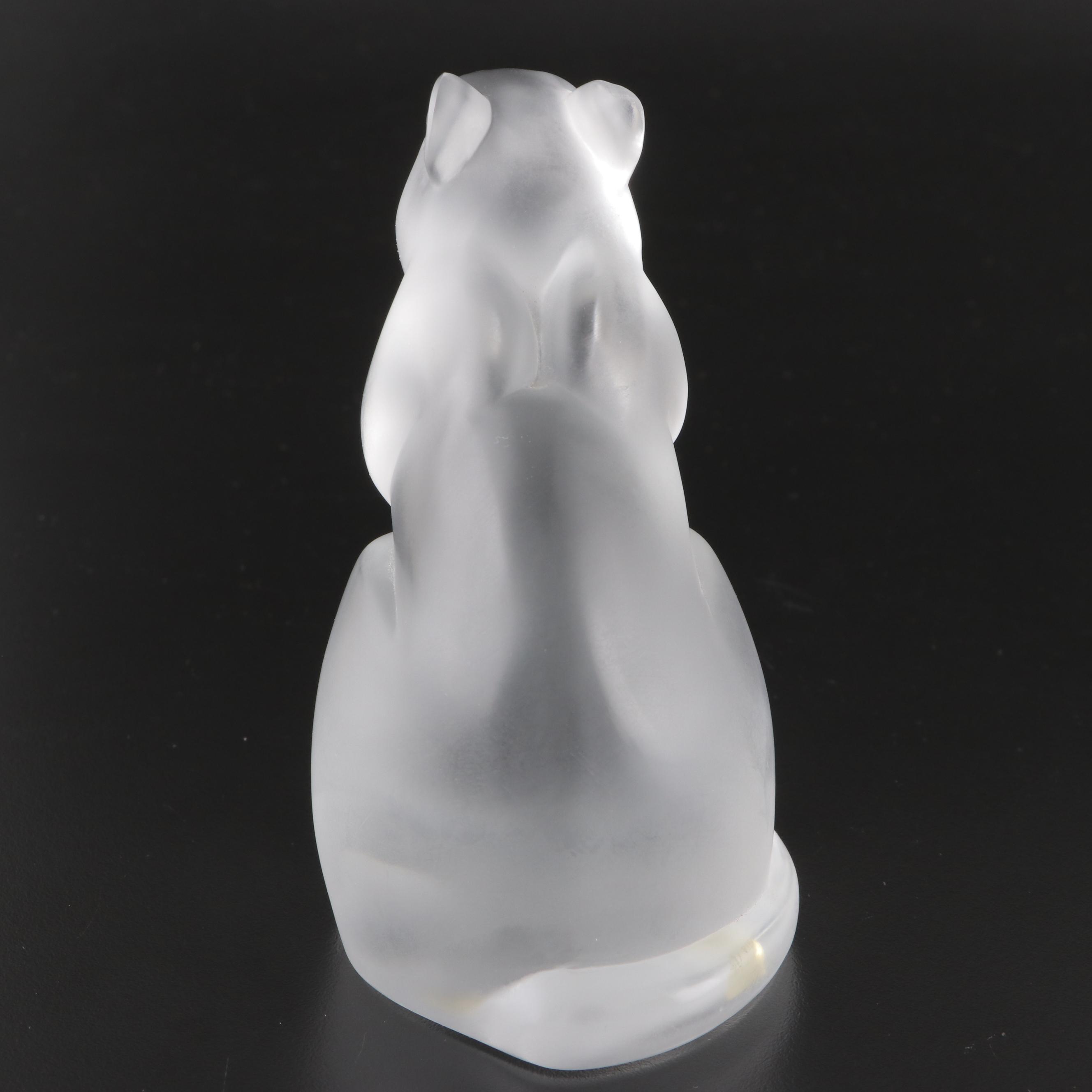 Lalique Frosted Crystal Rat Figurine