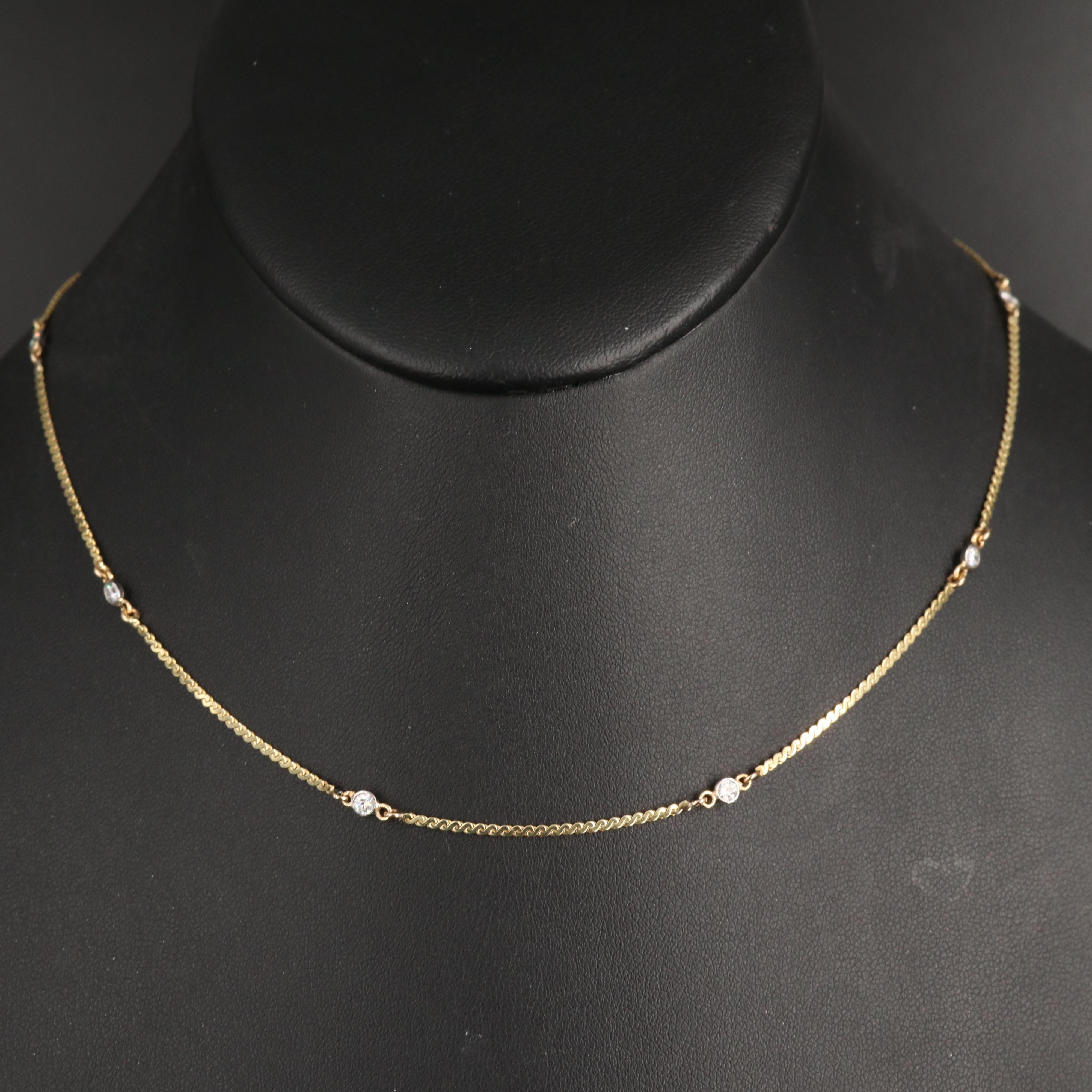 14K 0.36 CTW Diamond Station Necklace