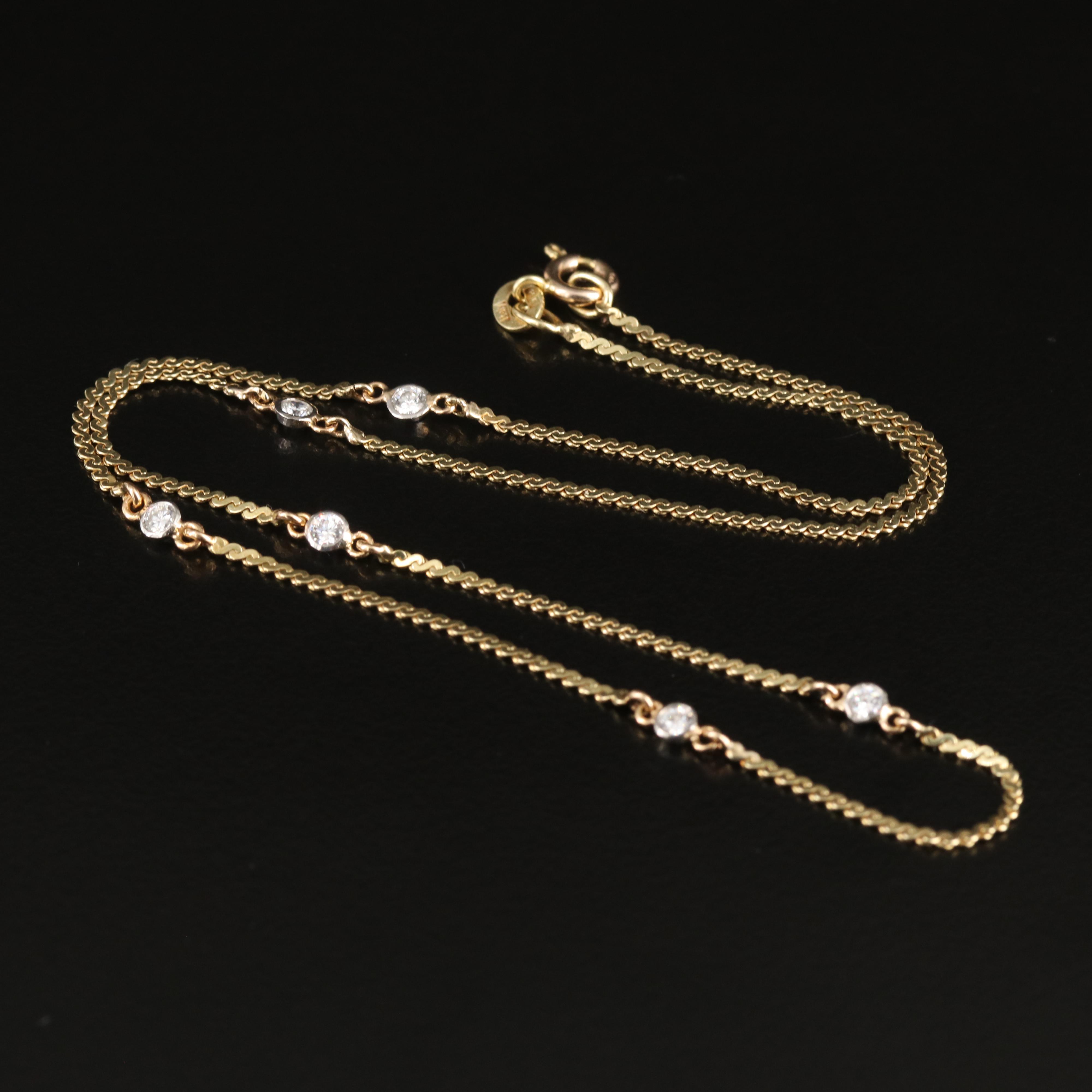14K 0.36 CTW Diamond Station Necklace