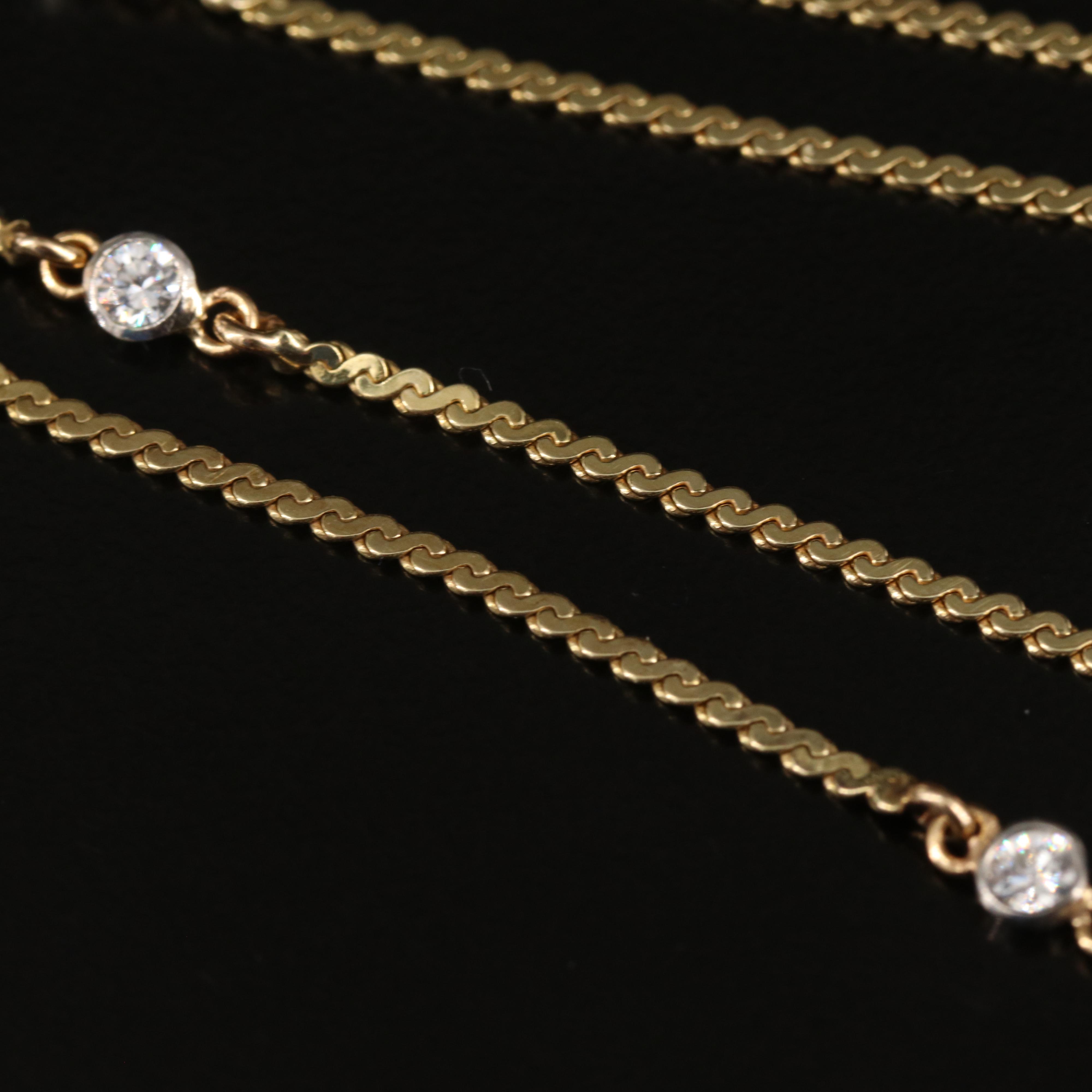 14K 0.36 CTW Diamond Station Necklace