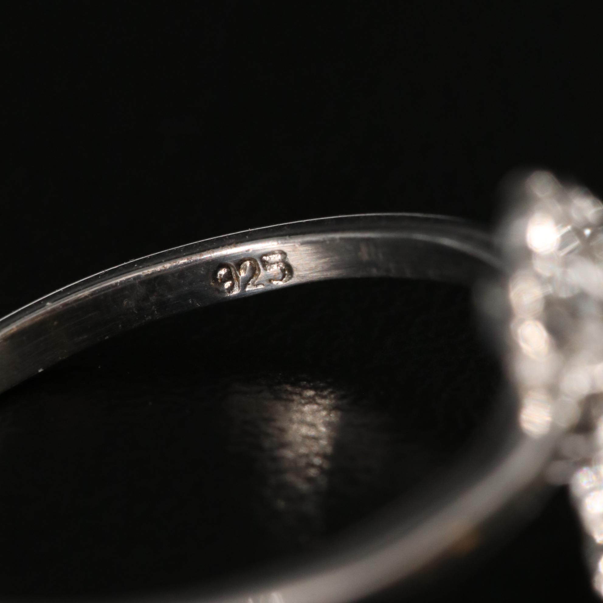 Sterling Cubic Zirconia Bypass Ring