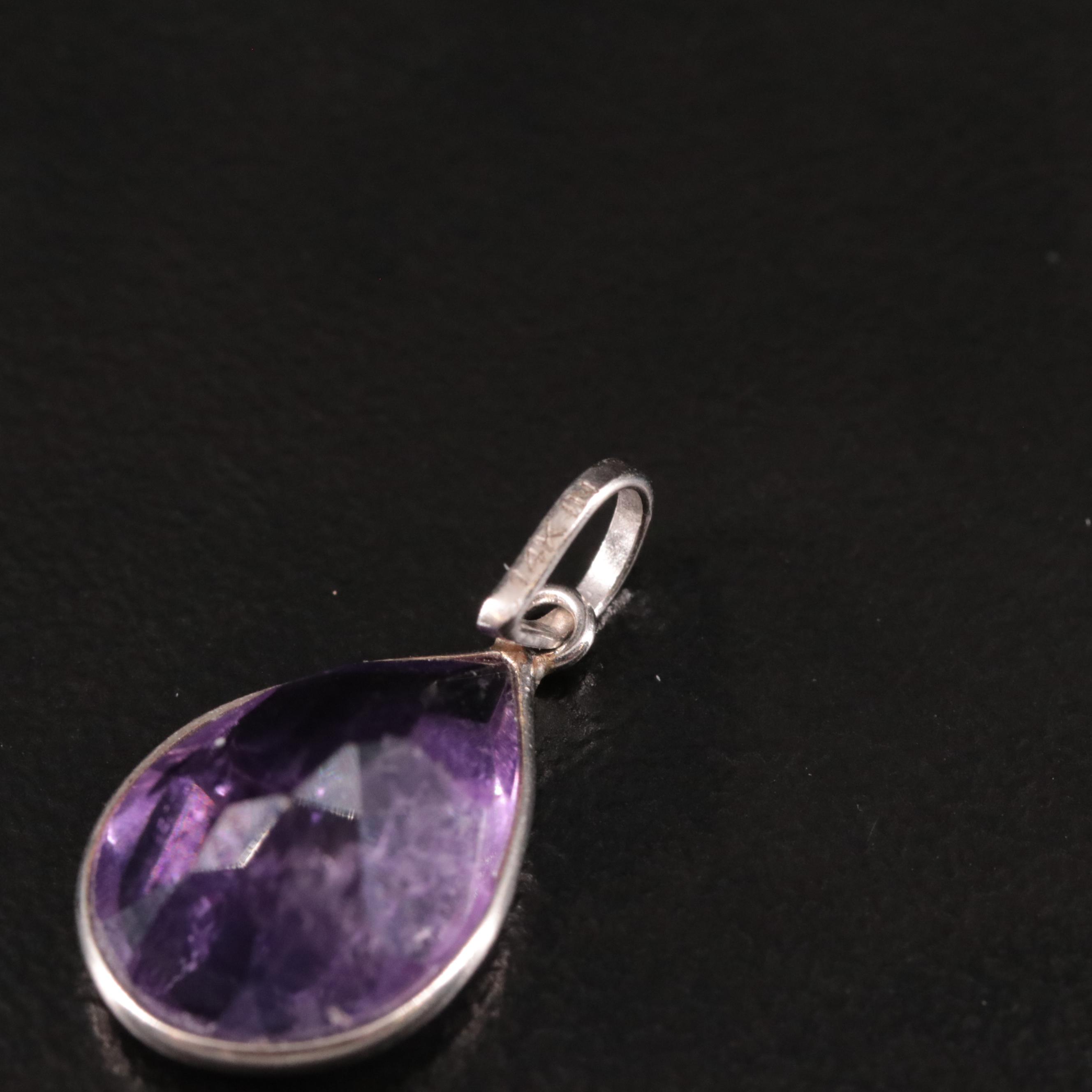 14K Amethyst Pendant