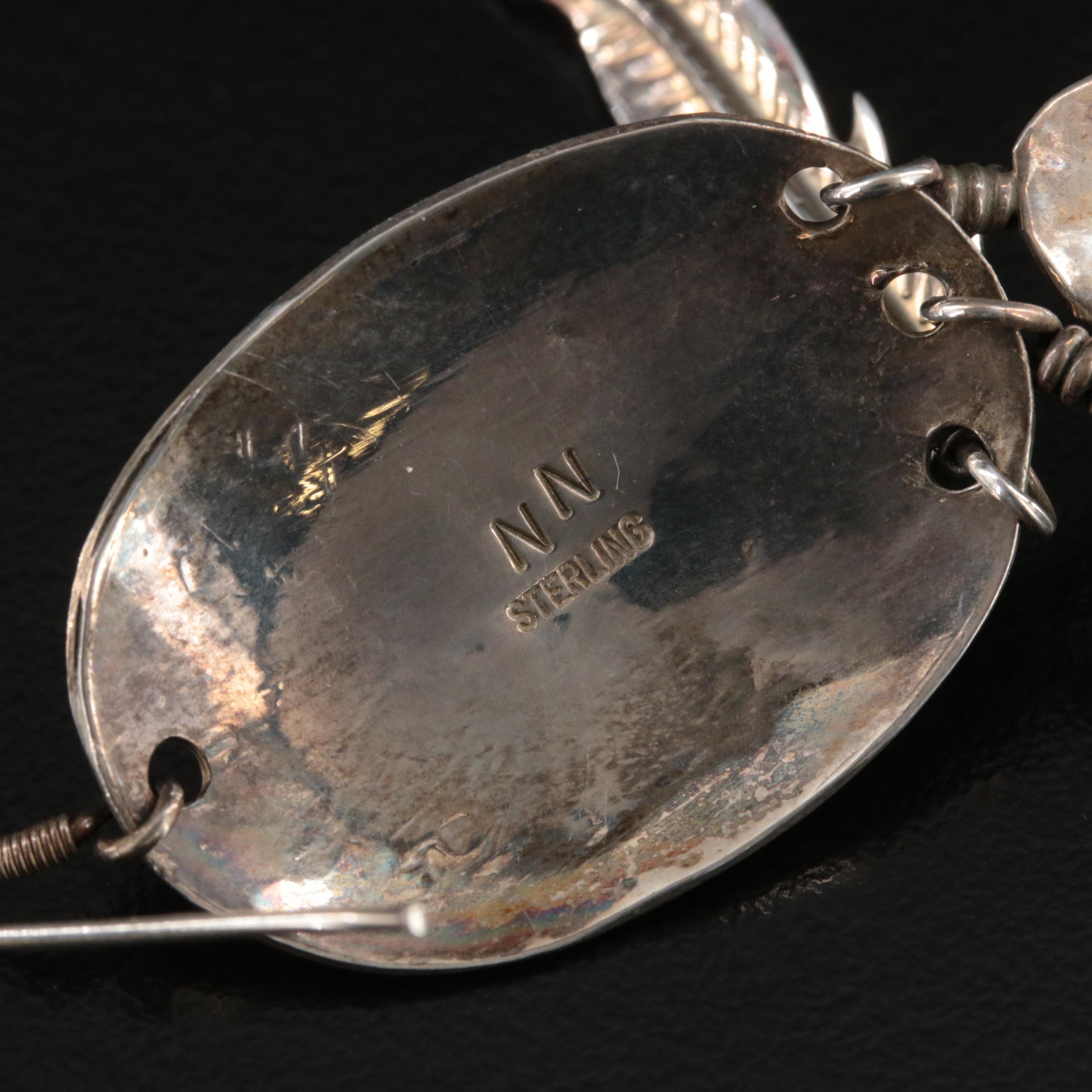 Zuni and Other Southwestern Sterling Fetish and Signed Earrings with Gemstones