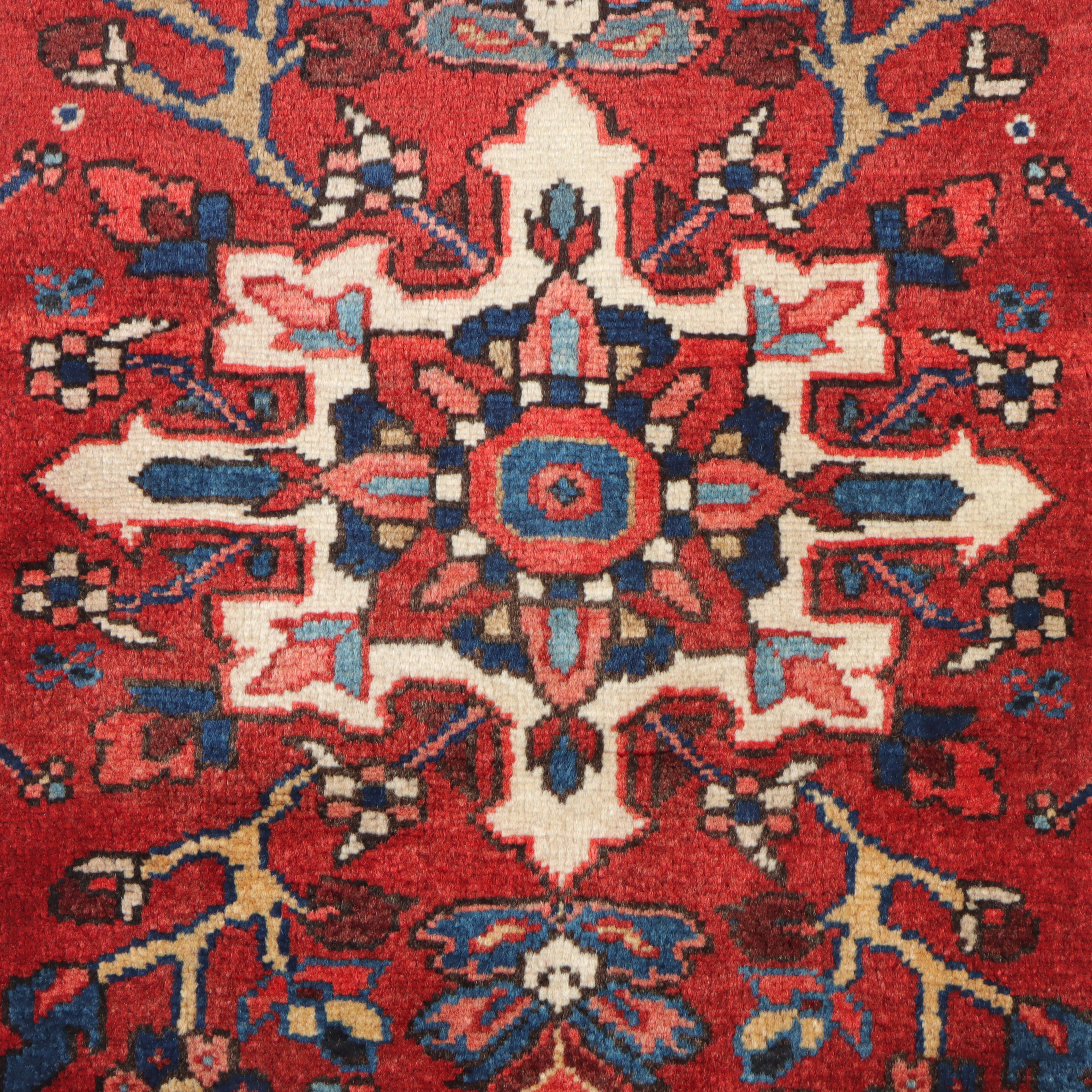 1'10 x 6'11 Hand-Knotted Persian Heriz Carpet Runner