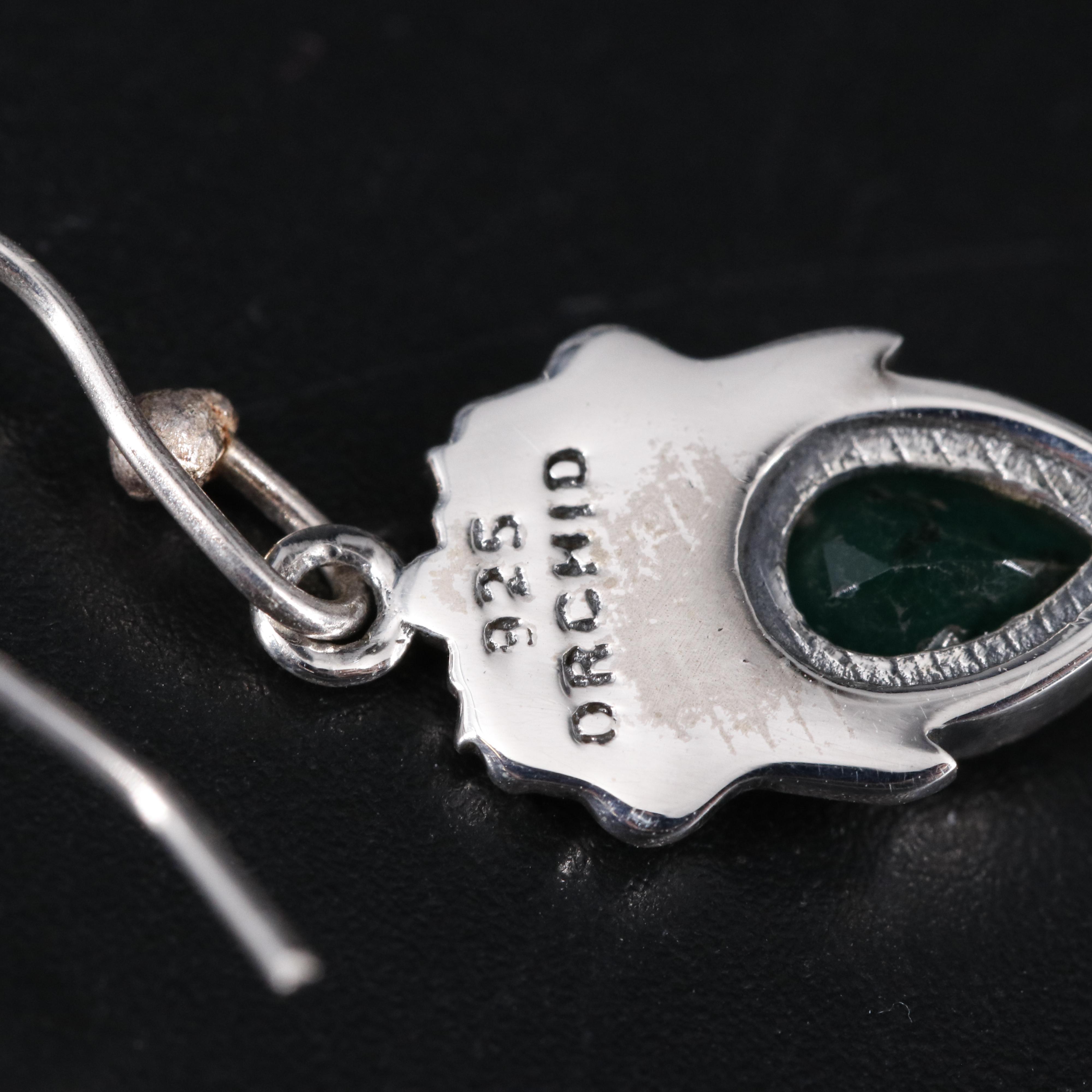 Sterling Silver Emerald Earrings