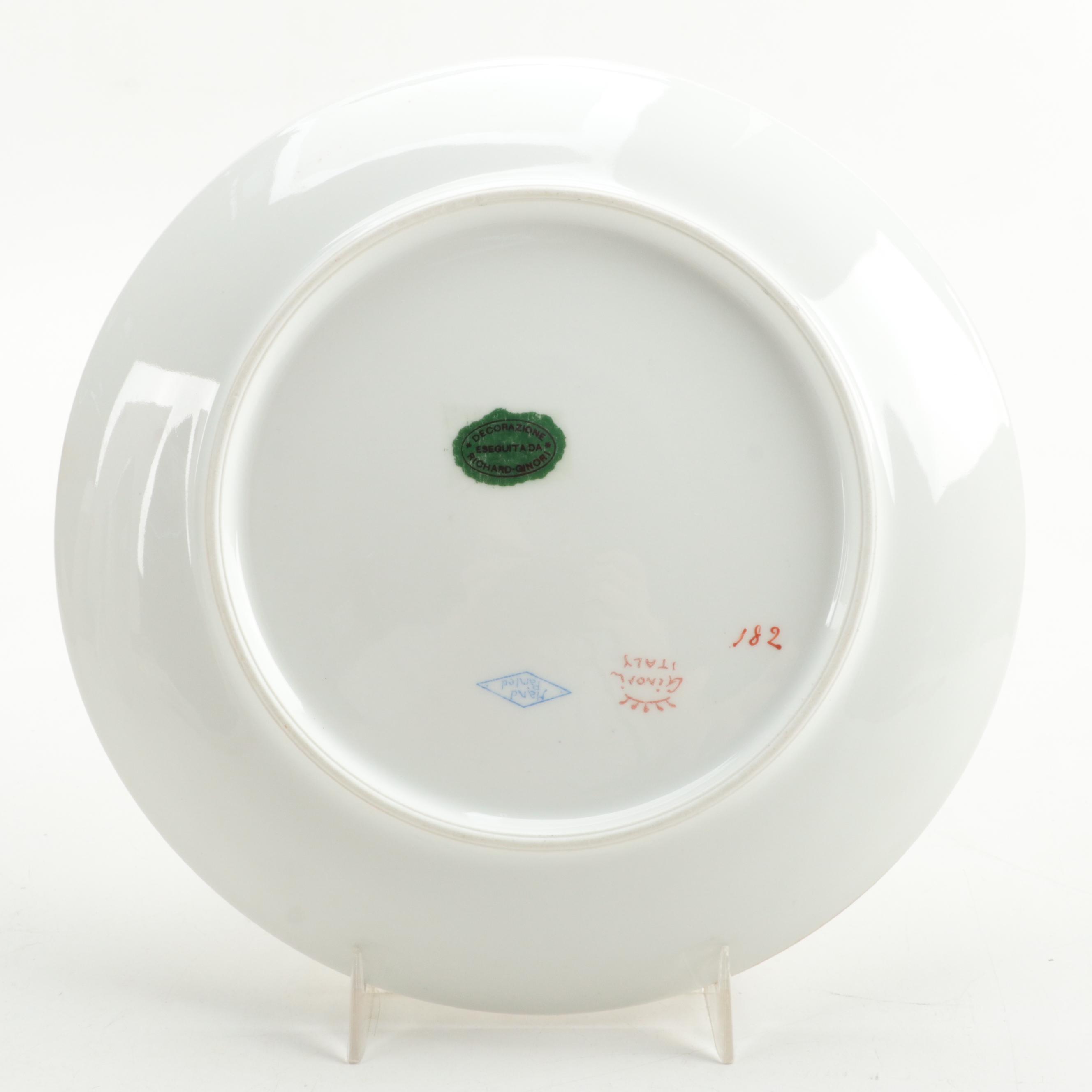 Richard Ginori and Other Hand-Painted Porcelain and Ceramic Cabinet Plates