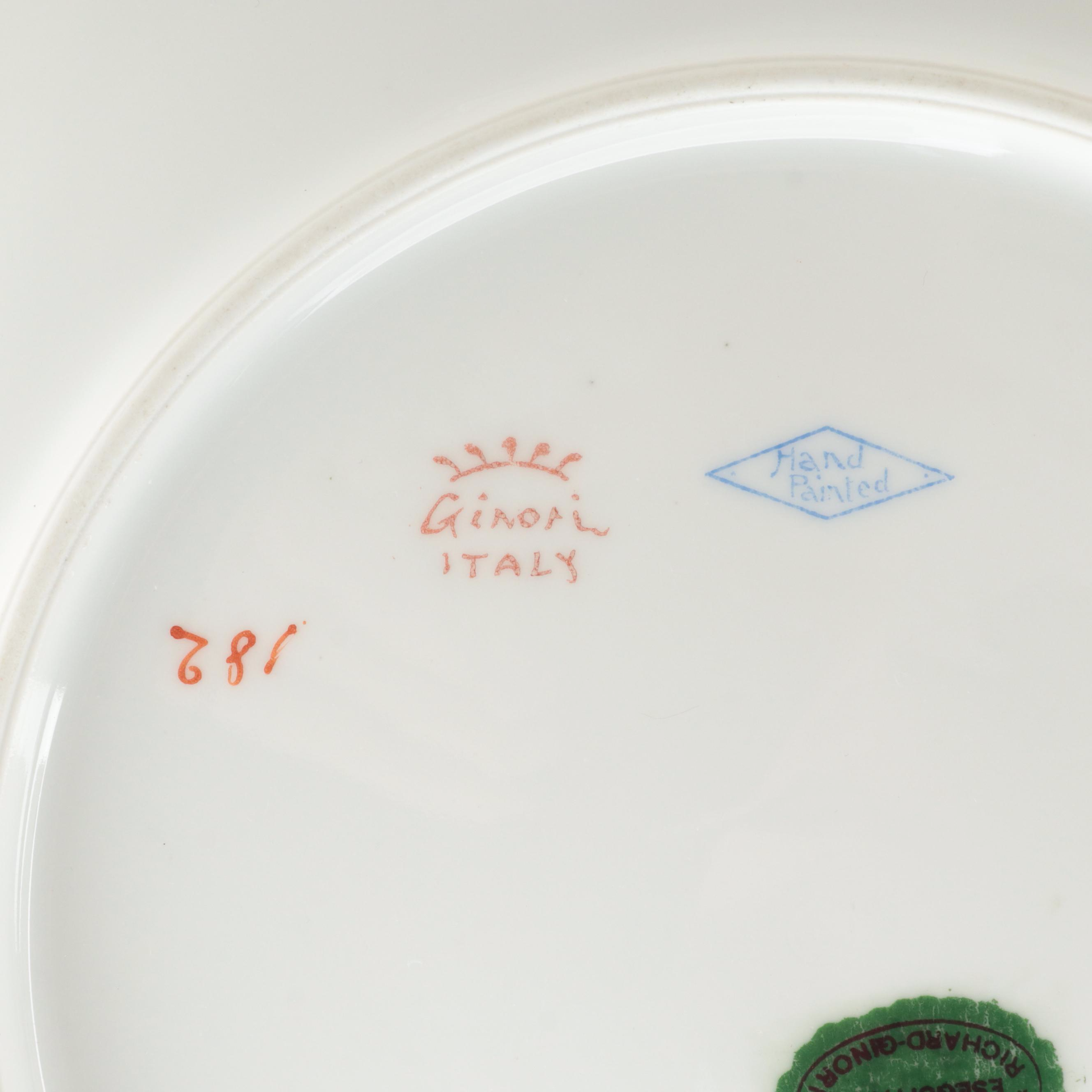 Richard Ginori and Other Hand-Painted Porcelain and Ceramic Cabinet Plates