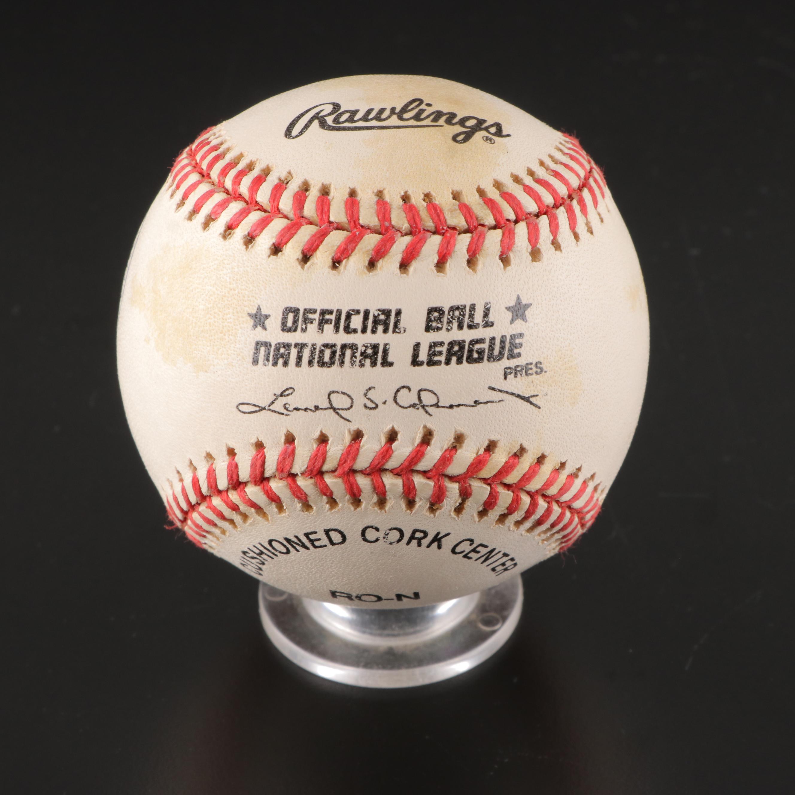 Rose Signed 3000th Hit with Brennaman, May and Phillips Signed Reds Baseballs