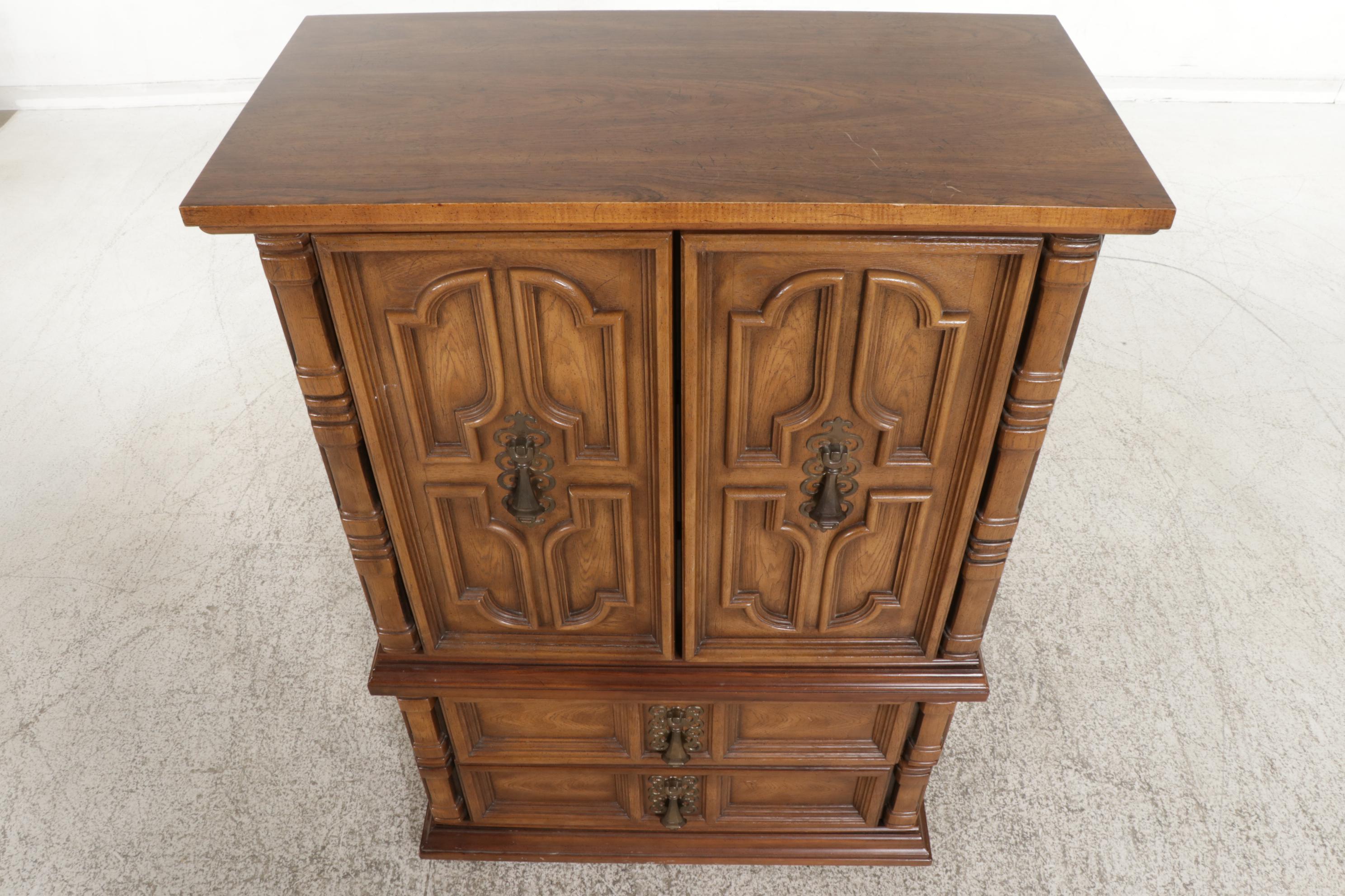 Mediterranean Style Five-Drawer Chest with Doors, 1970s