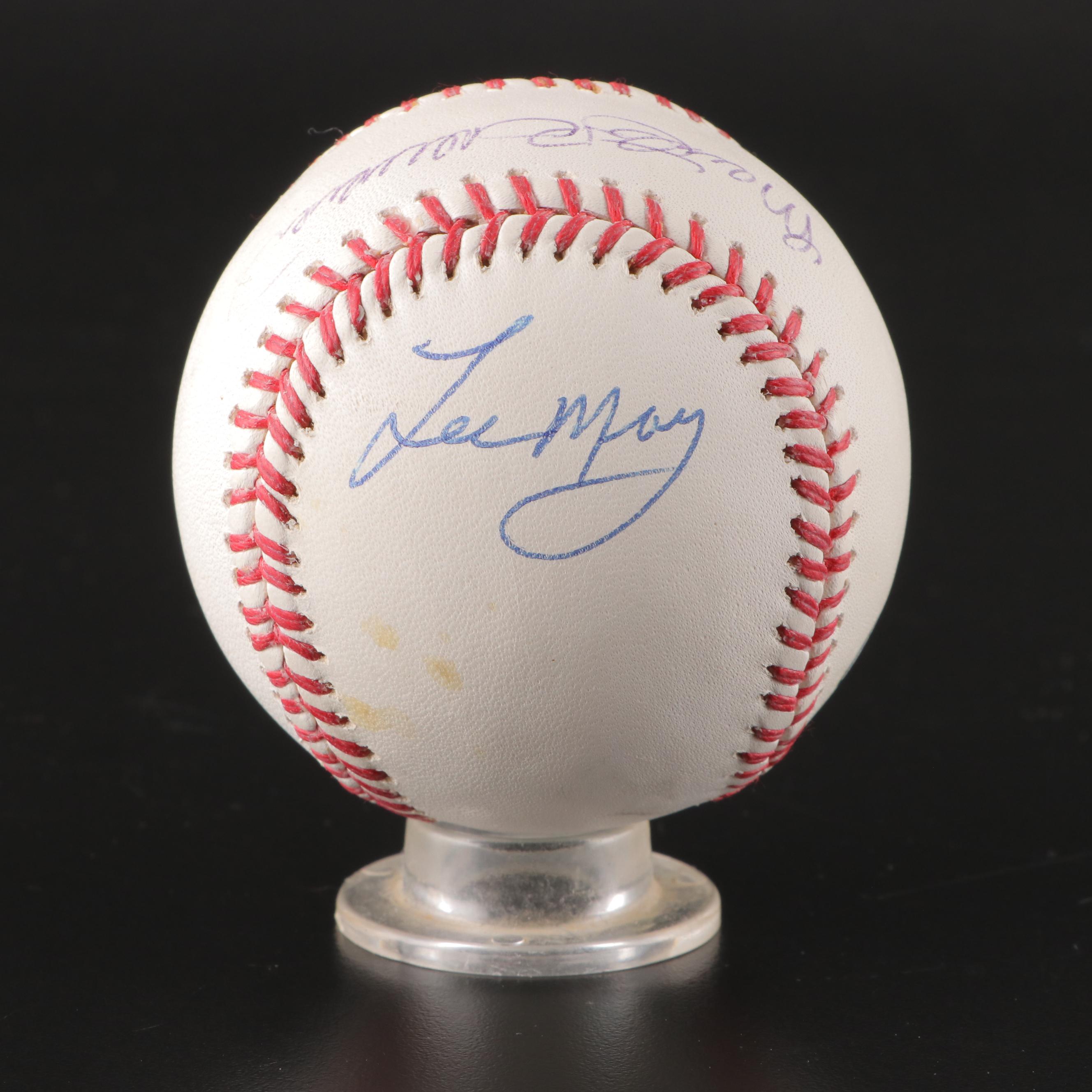 Rose Signed 3000th Hit with Brennaman, May and Phillips Signed Reds Baseballs