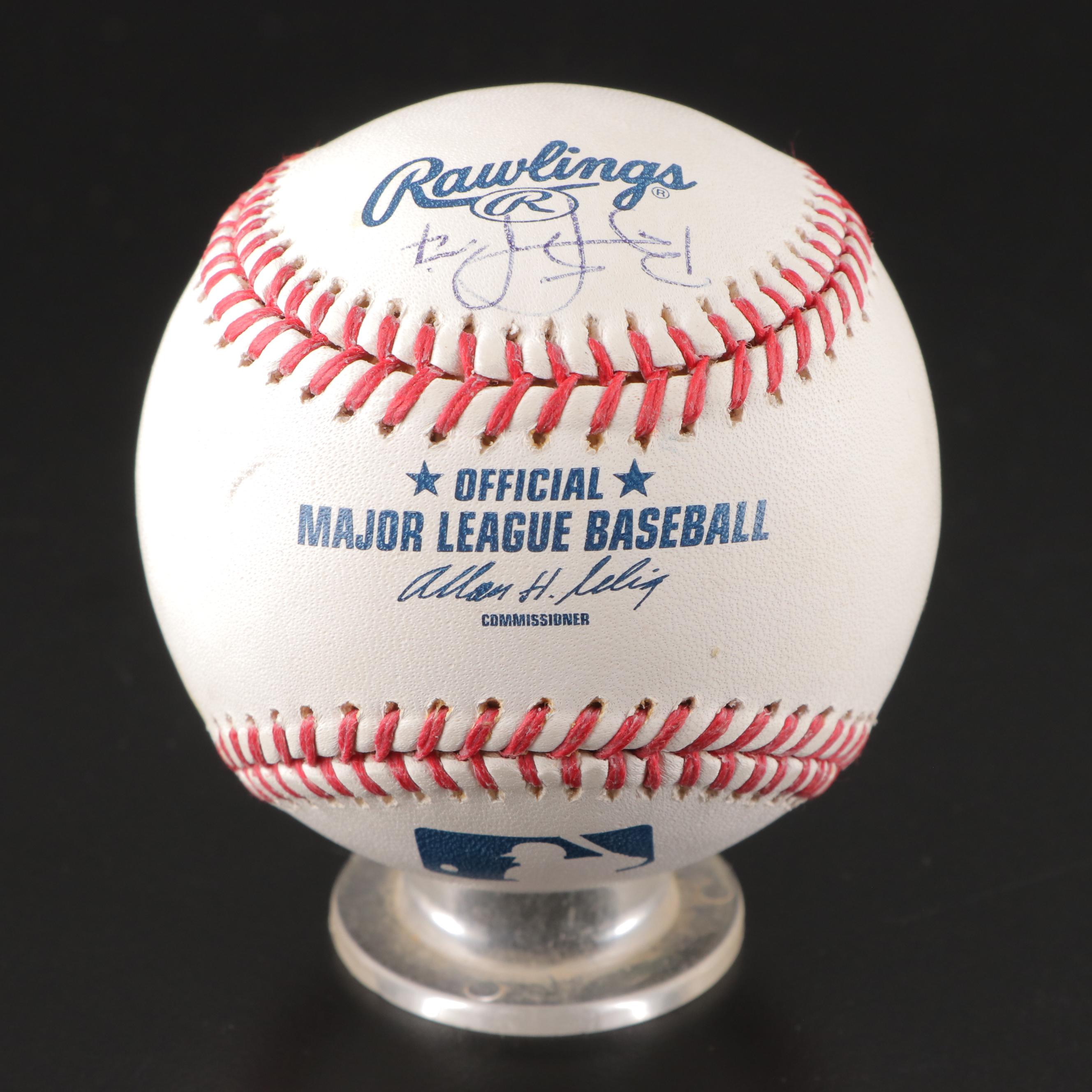 Rose Signed 3000th Hit with Brennaman, May and Phillips Signed Reds Baseballs