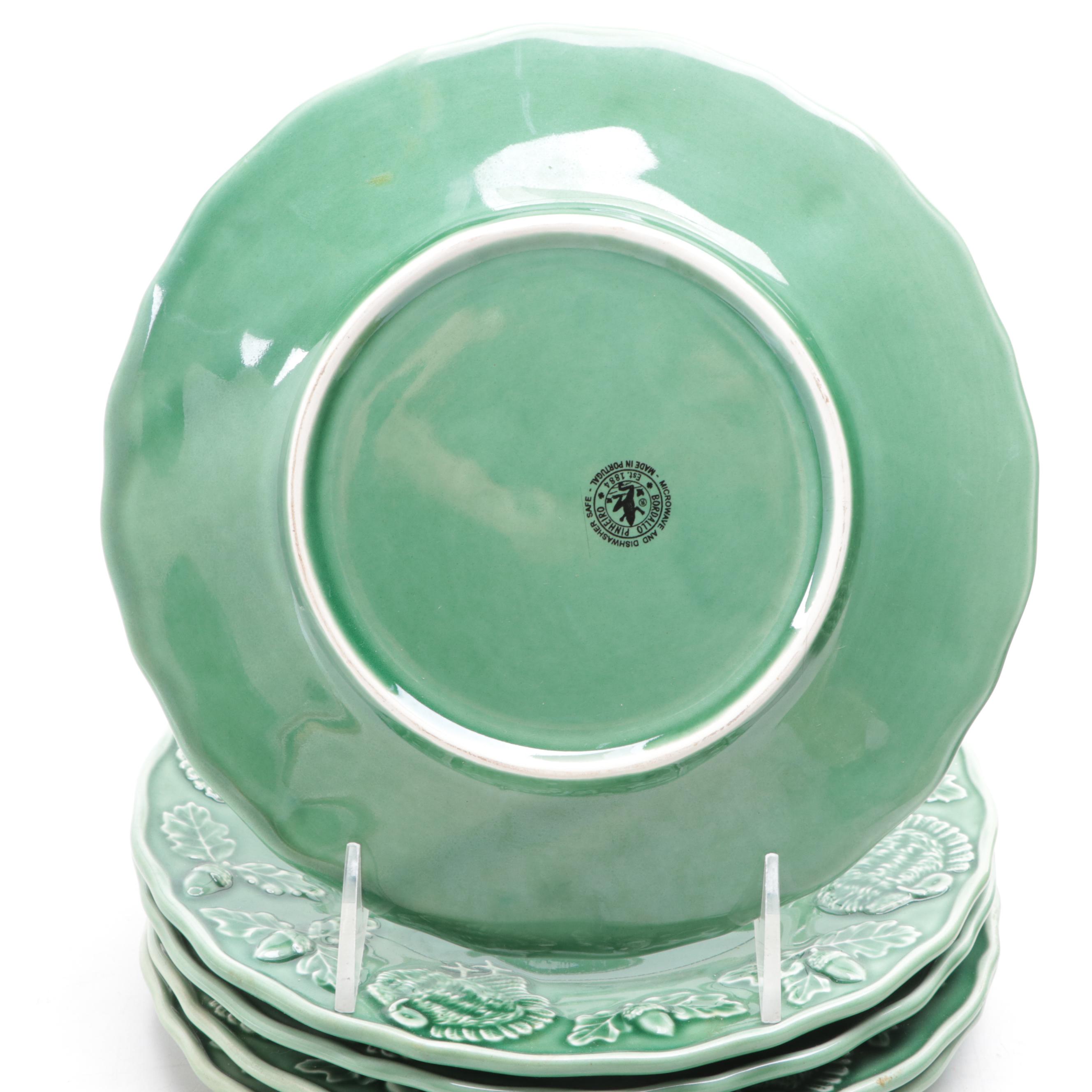 Bordallo Pinheiro Portuguese Majolica Plates and Asparagus Dish