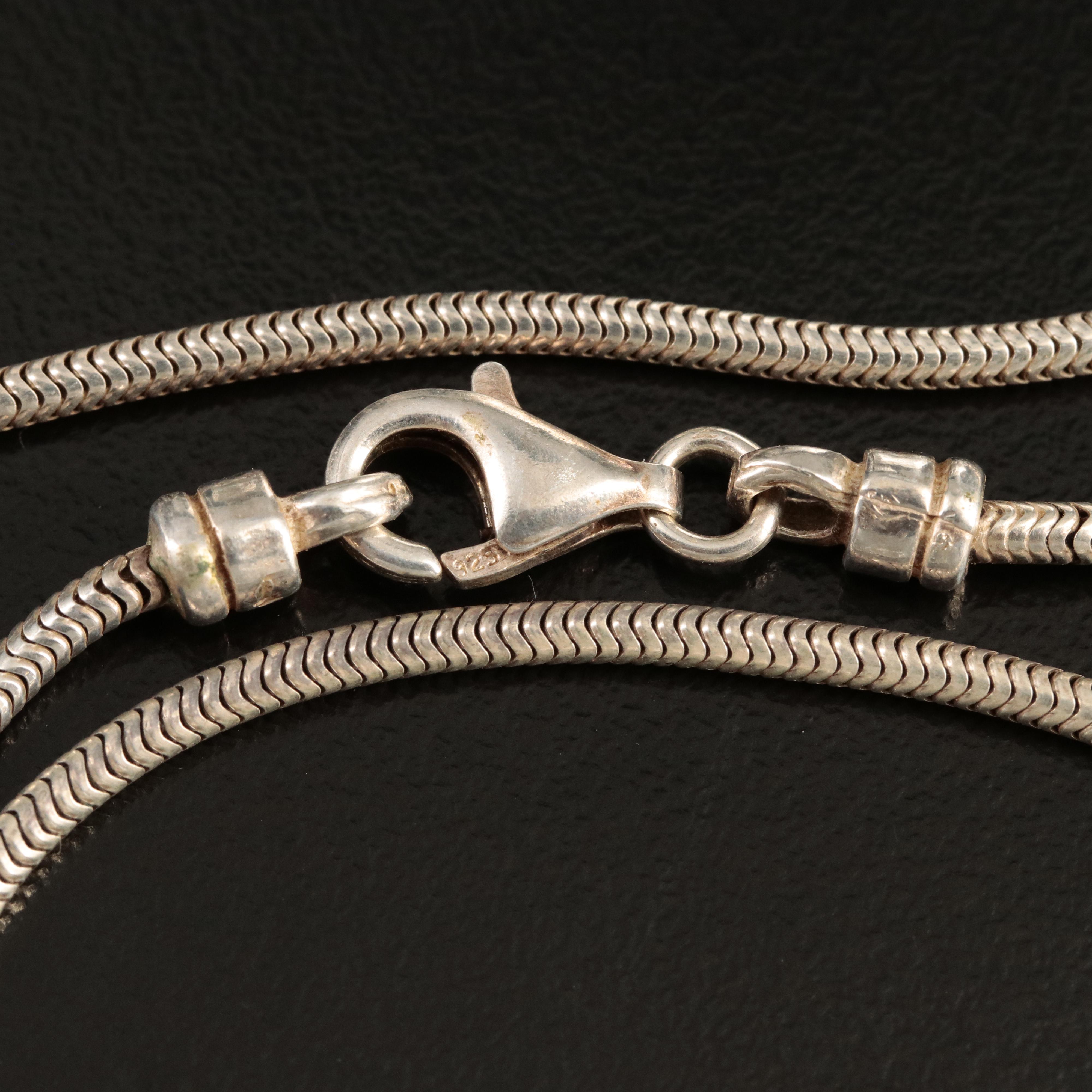 1990 Carol Felley Sterling Wolf Ring and Pendant Necklace