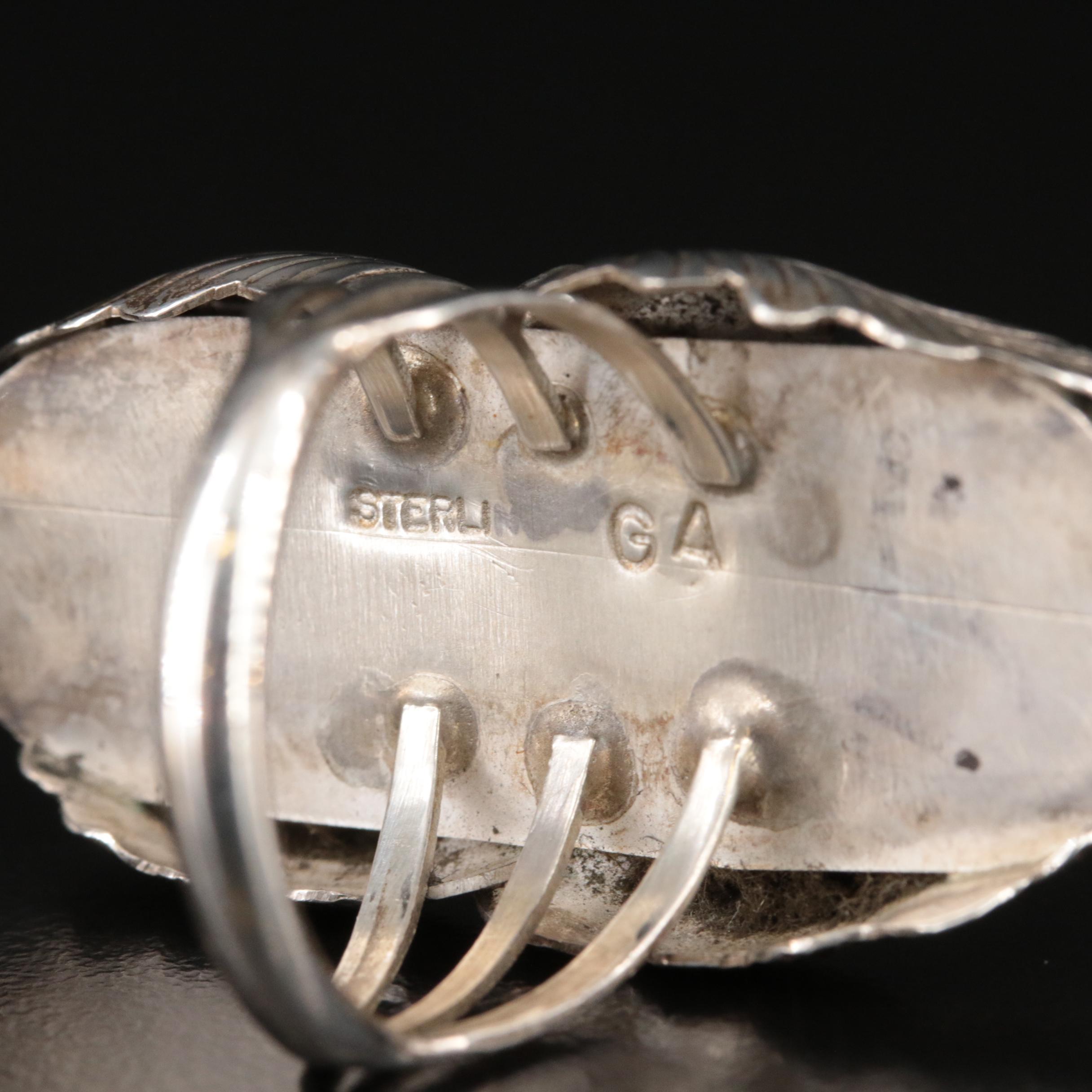 Gilbert Adakai Navajo Diné Featured in Southwestern Sterling Ring Trio
