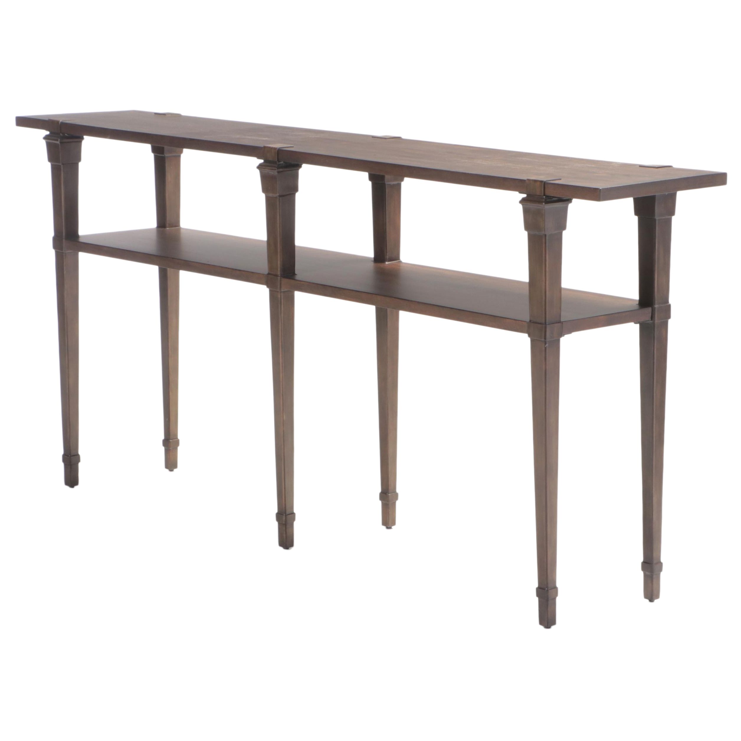 Hooker Furniture Acacia-Veneered, Metal, and Resin"Skinny" Console Table