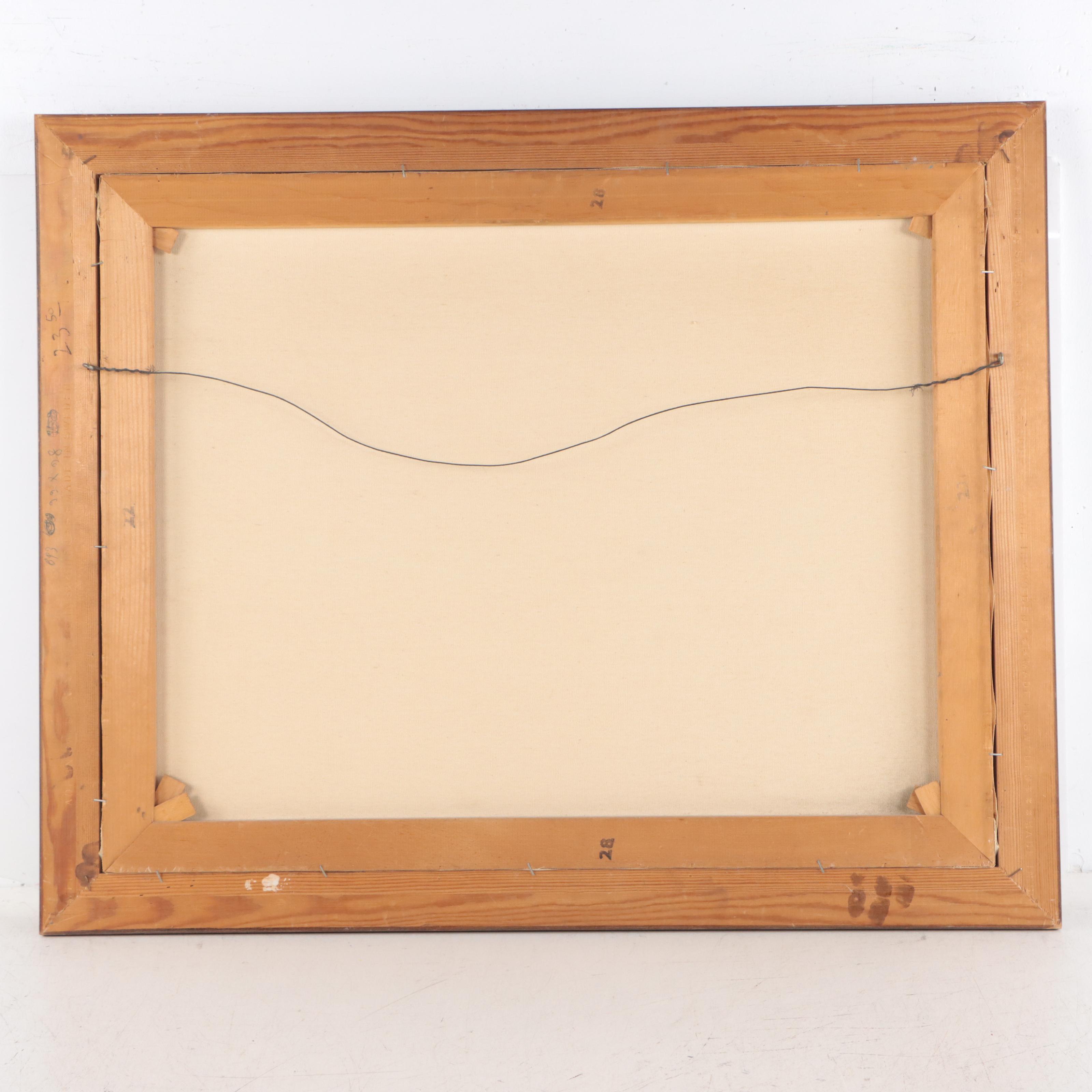 Paul Gould Sunset Lake Landscape Oil Painting, 1973