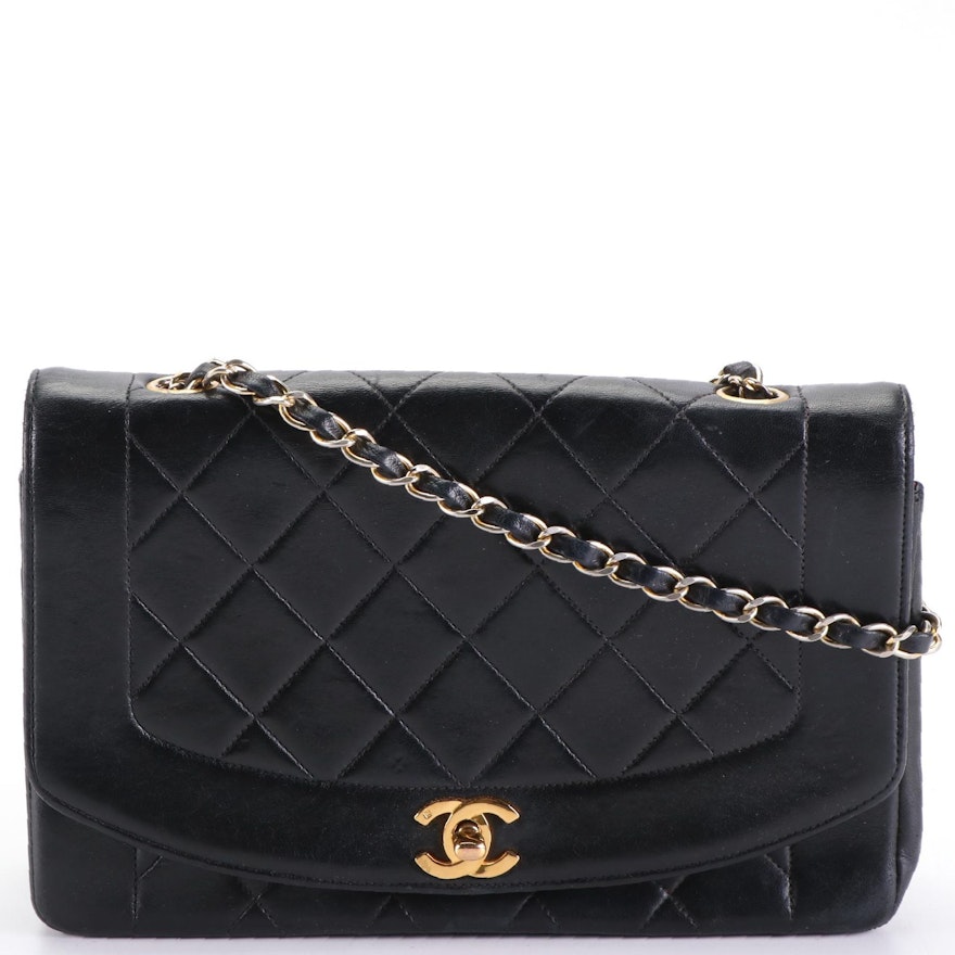 Chanel Medium Front Flap Shoulder Bag in Quilted and Smooth Leather