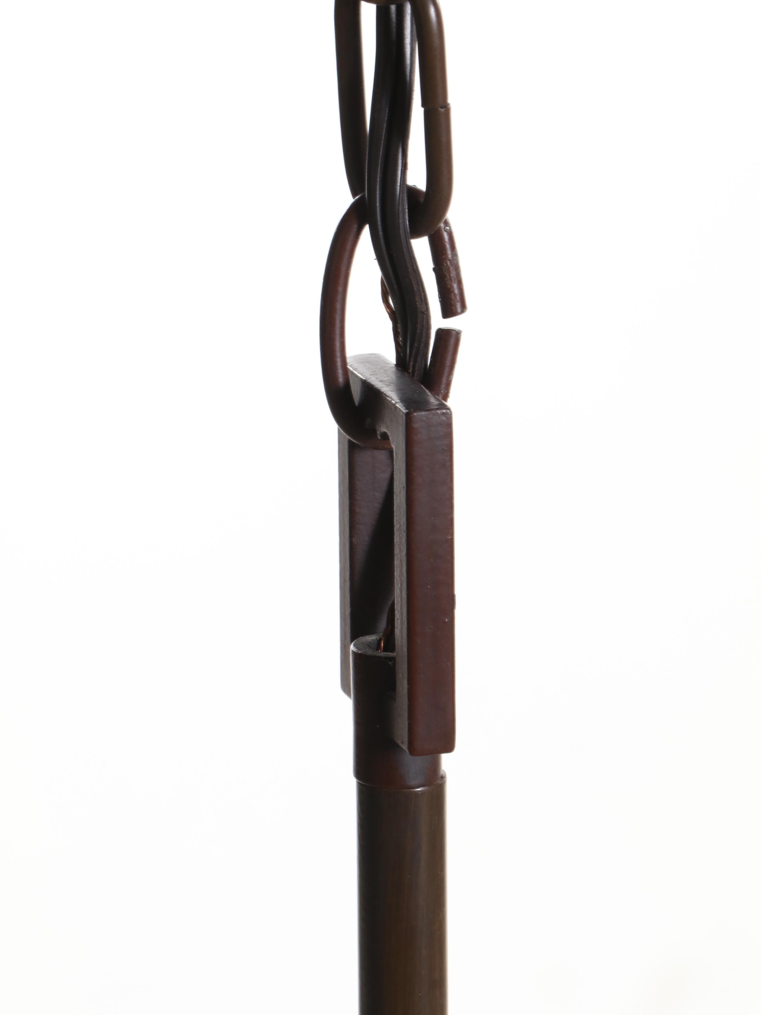 Prairie Style Four-Arm Slag Glass Chandelier, Mid to Late 20th Century