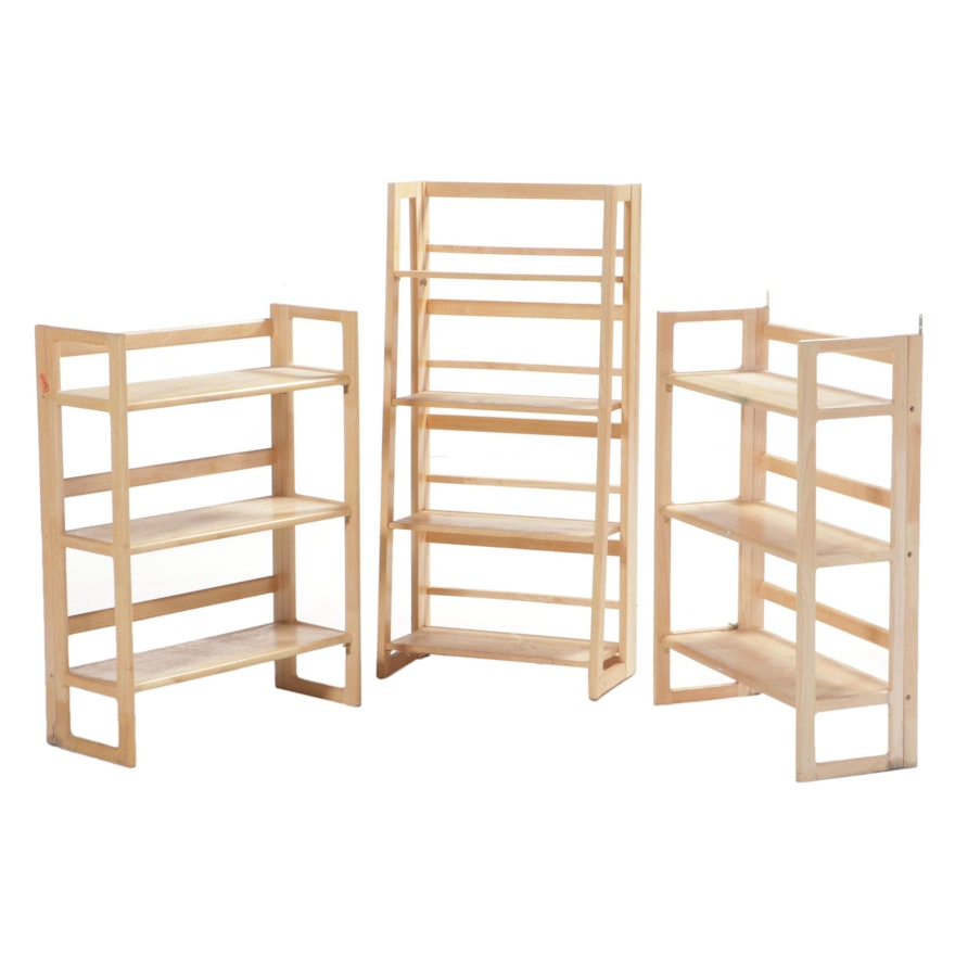 Three Apple of Thailand Wooden Folding Étagère Bookcases