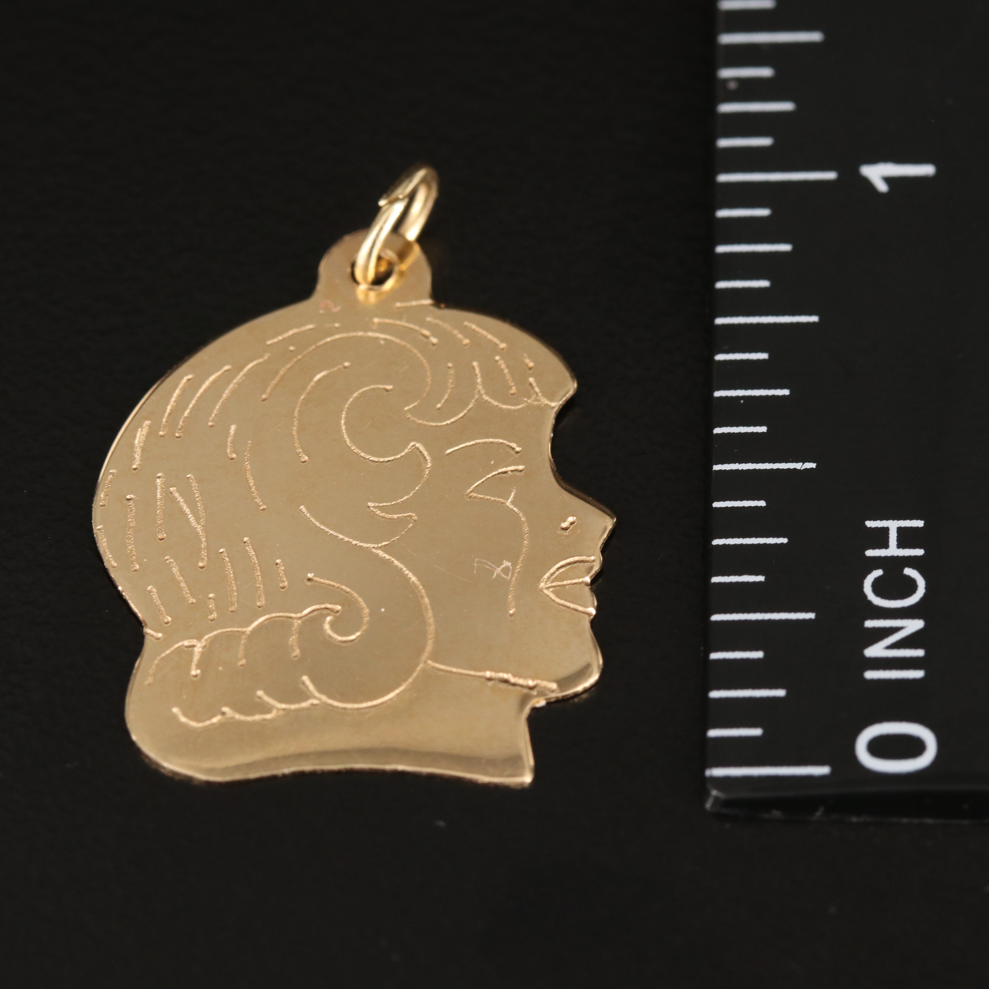 14K Female Profile Charms