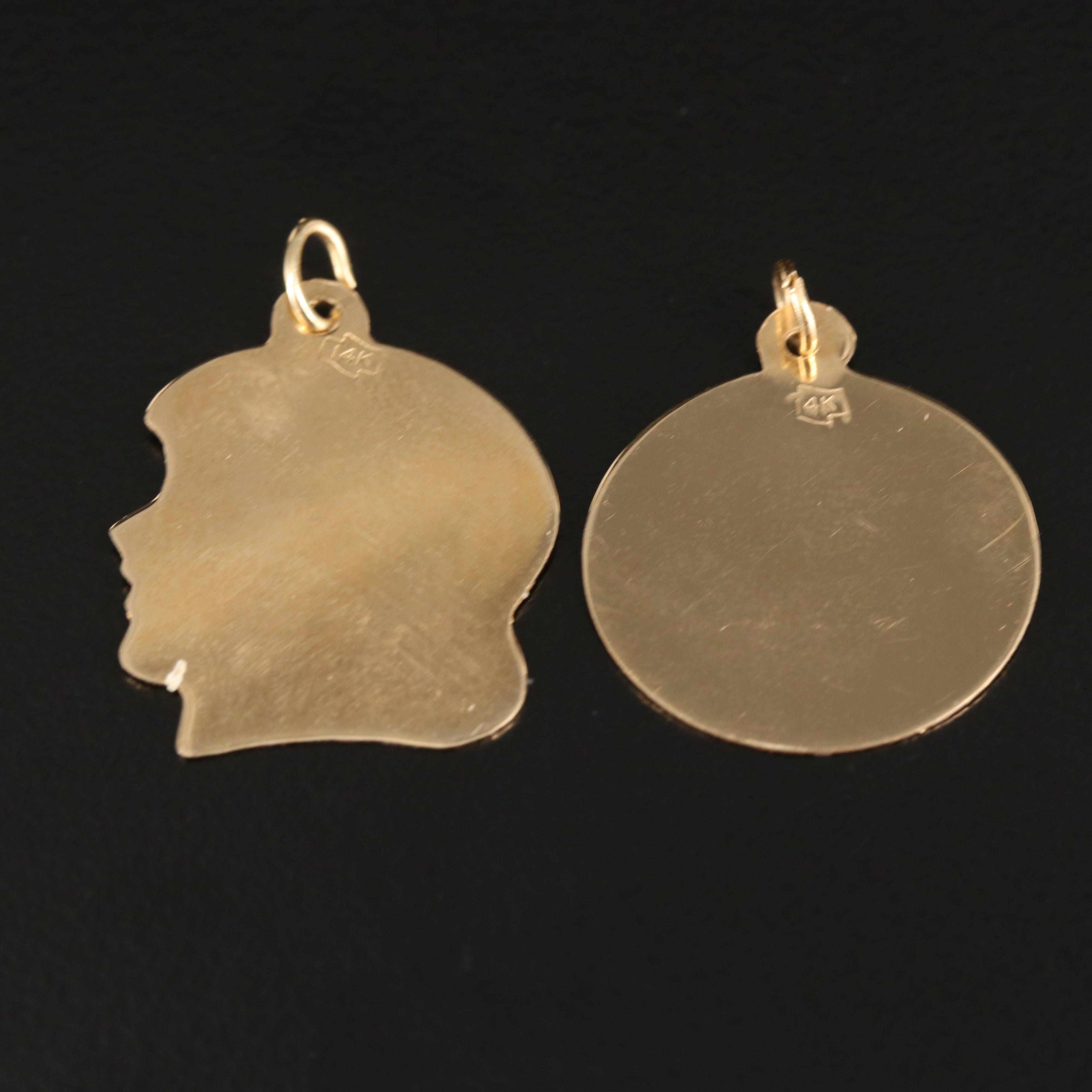 14K Female Profile Charms