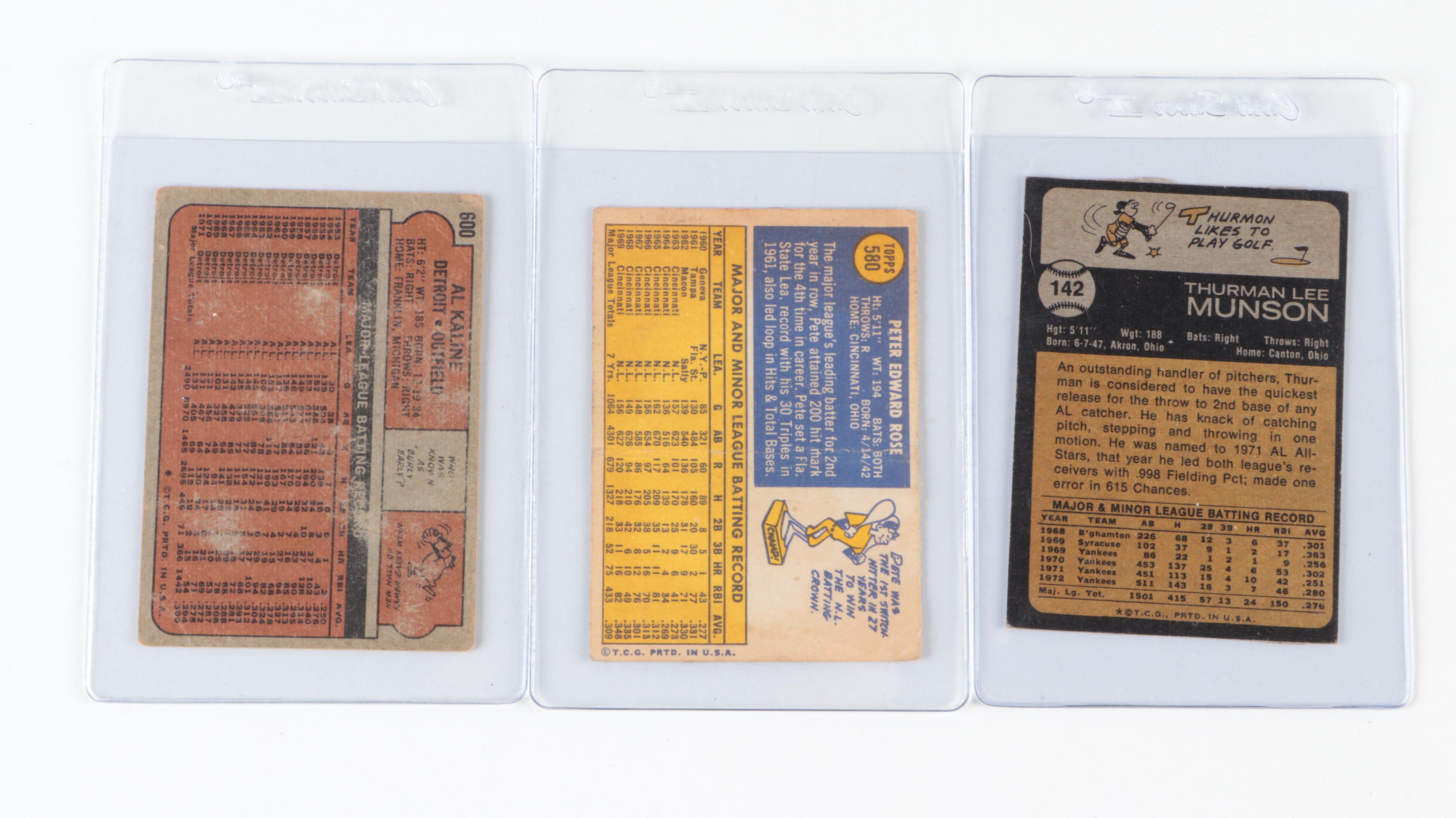 Topps, Other Baseball Cards with Rose, Brock, Kaline and More, 1960s–1970s