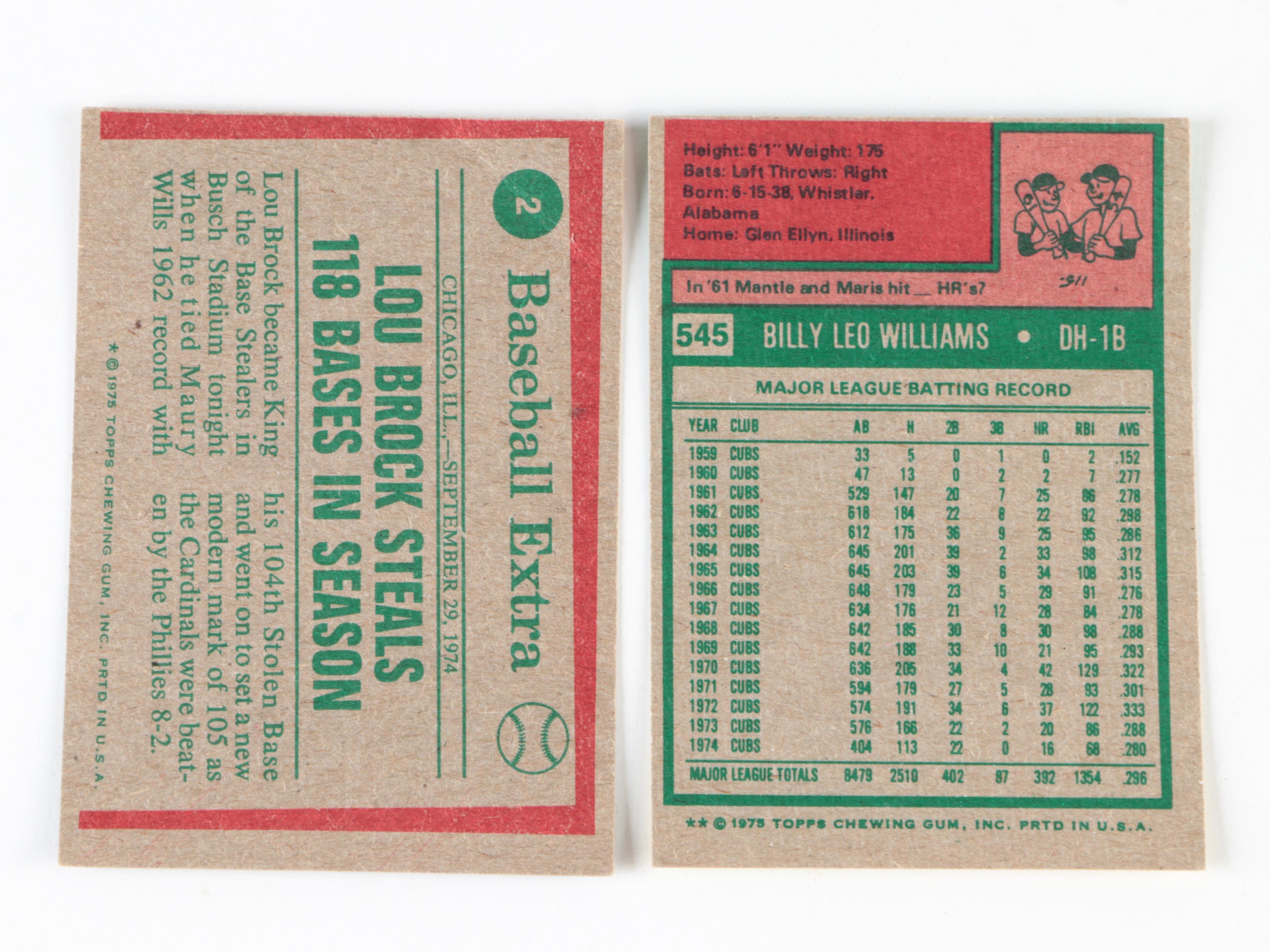 Topps, Other Baseball Cards with Rose, Brock, Kaline and More, 1960s–1970s