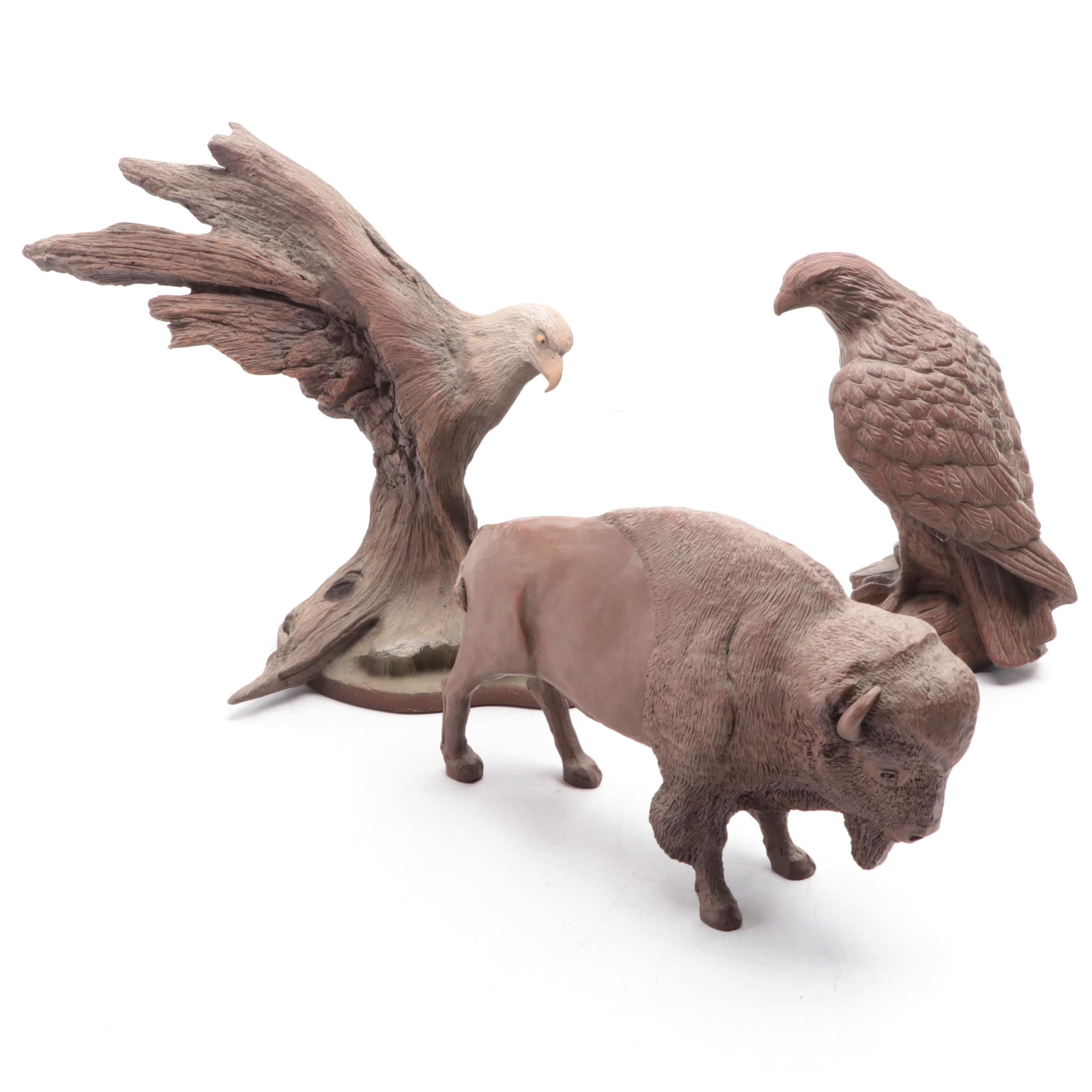 Red Mill Eagle Figurine with Other Figurines