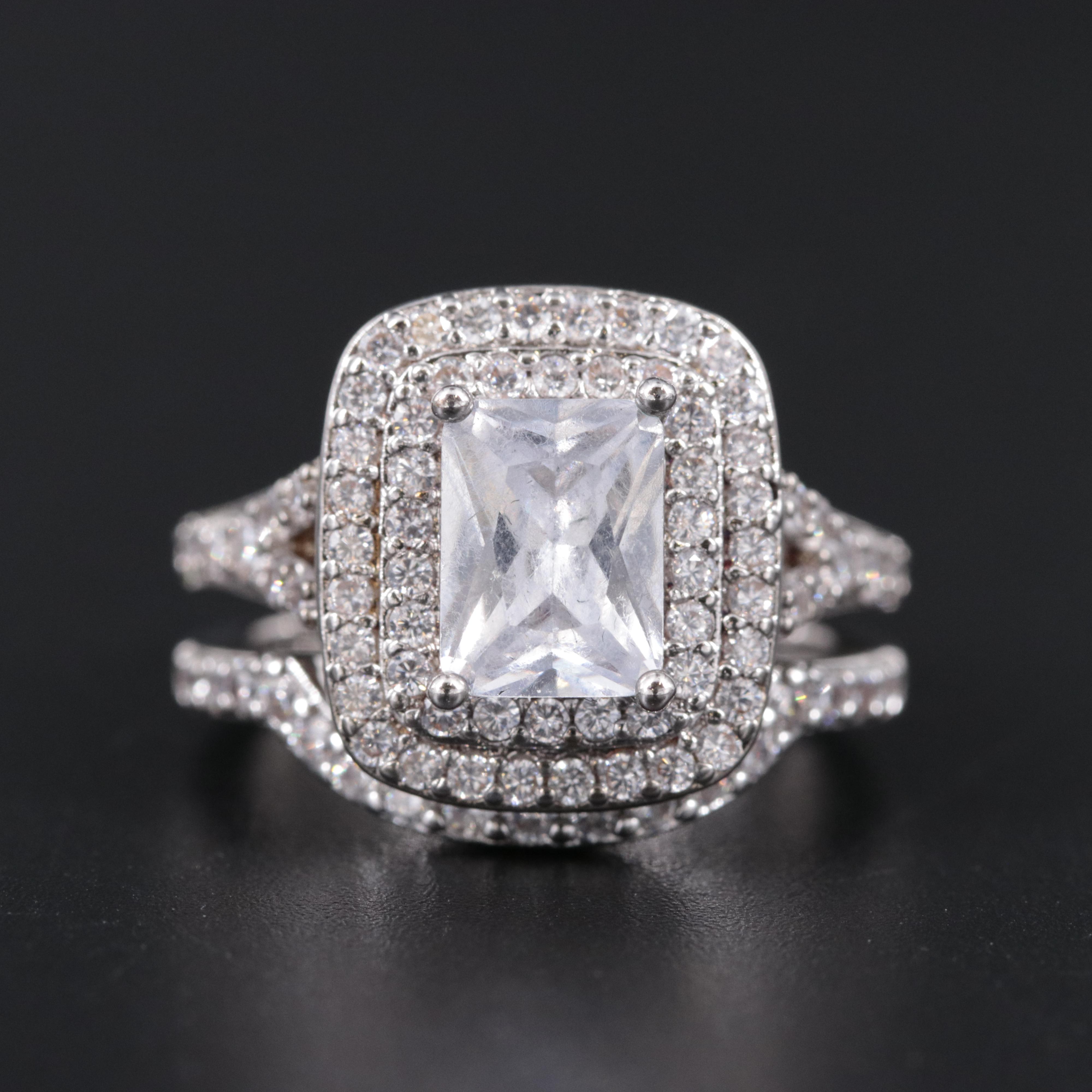 Cubic Zirconia Ring and Enhancer Band