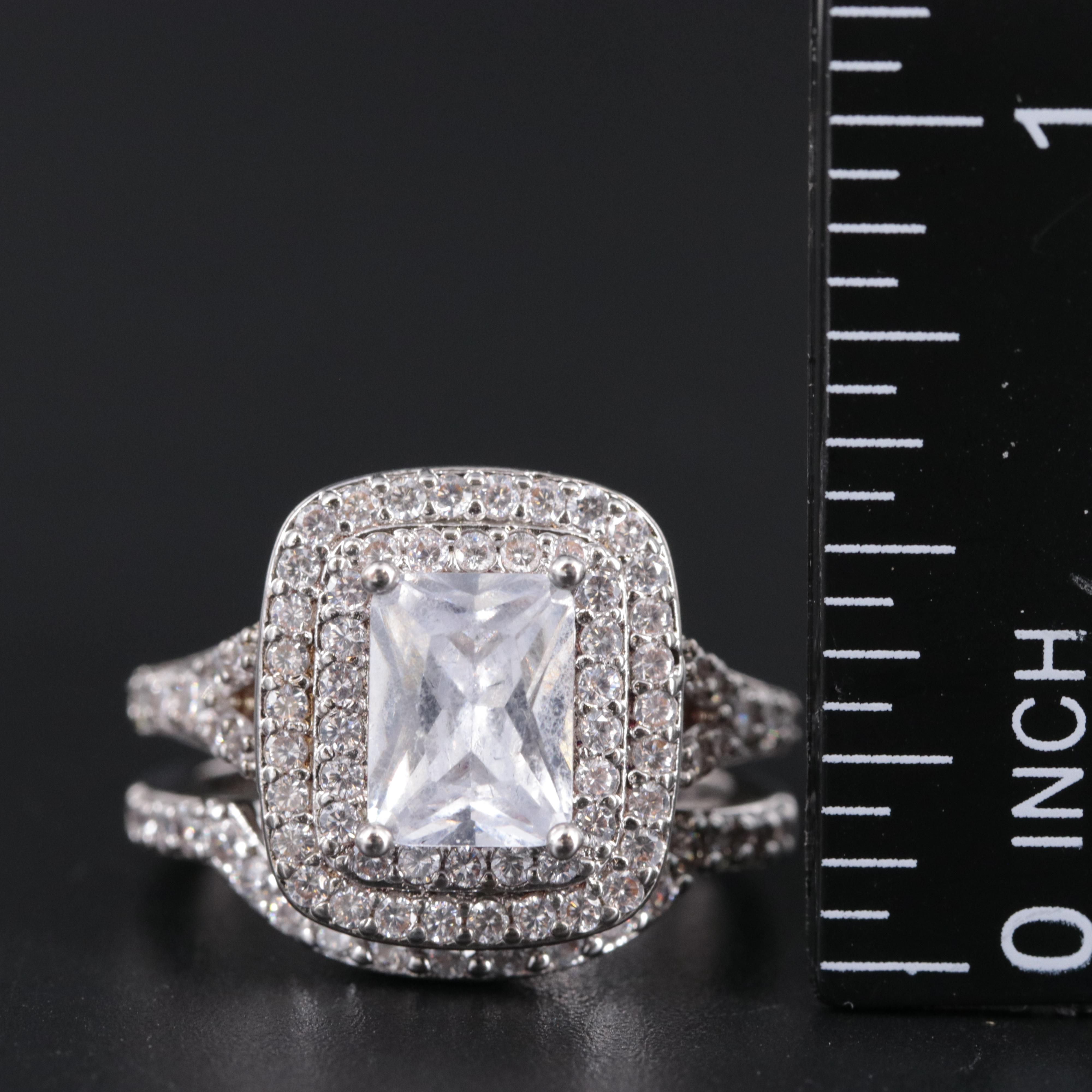Cubic Zirconia Ring and Enhancer Band