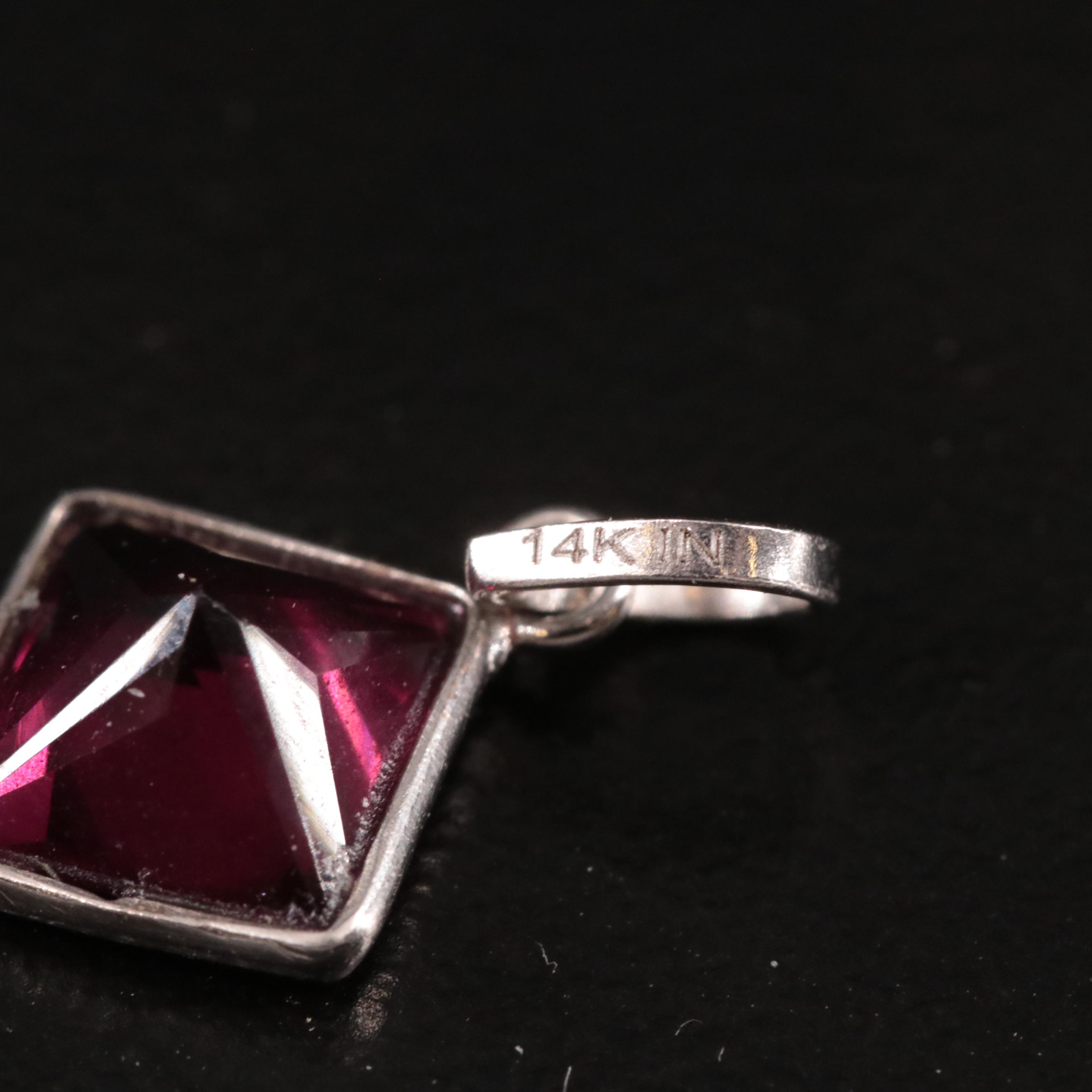 14K Rhodolite Garnet Pendant