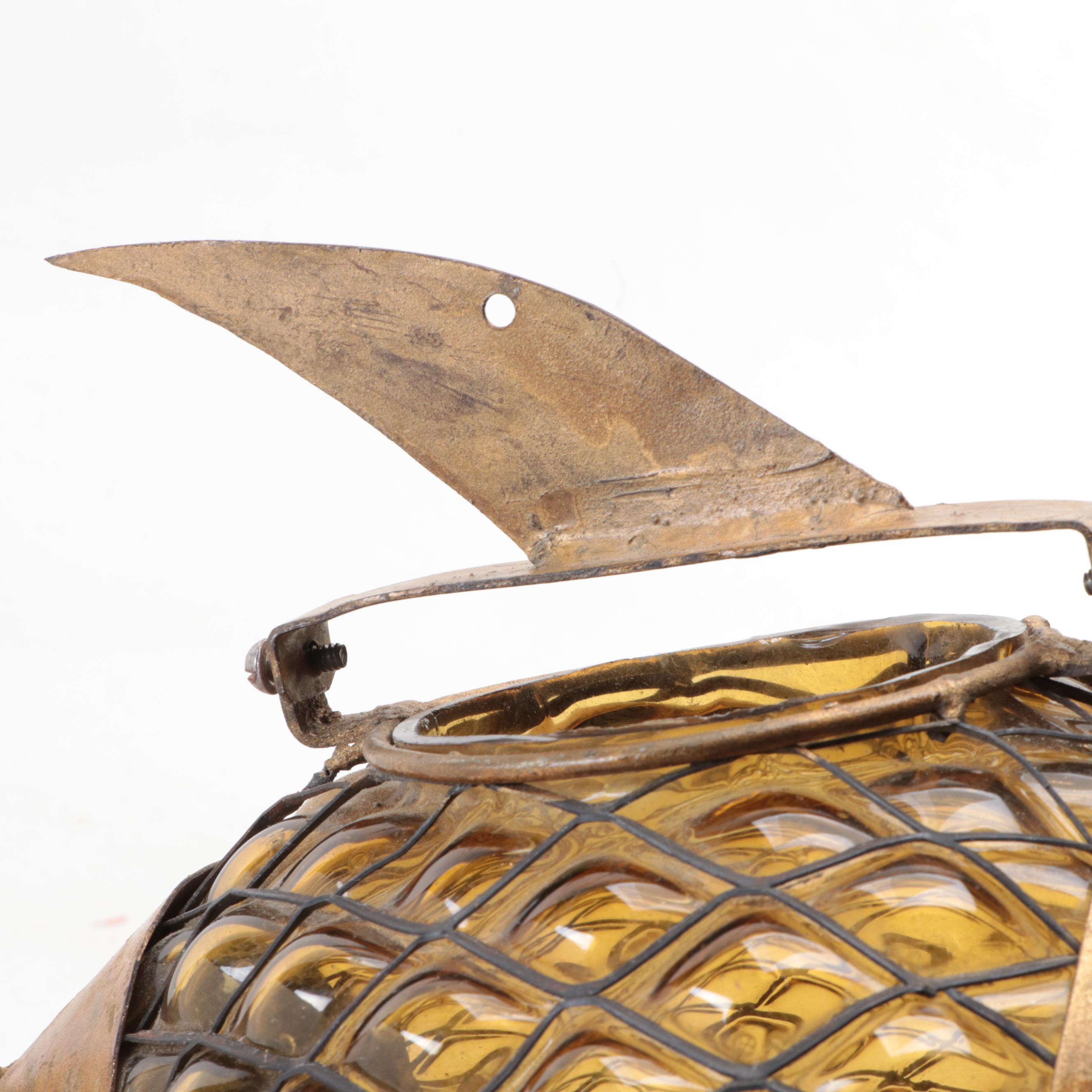 Mid Century Modern Style Glass and Metal Fish Figurine, Mid to Late 20th Century